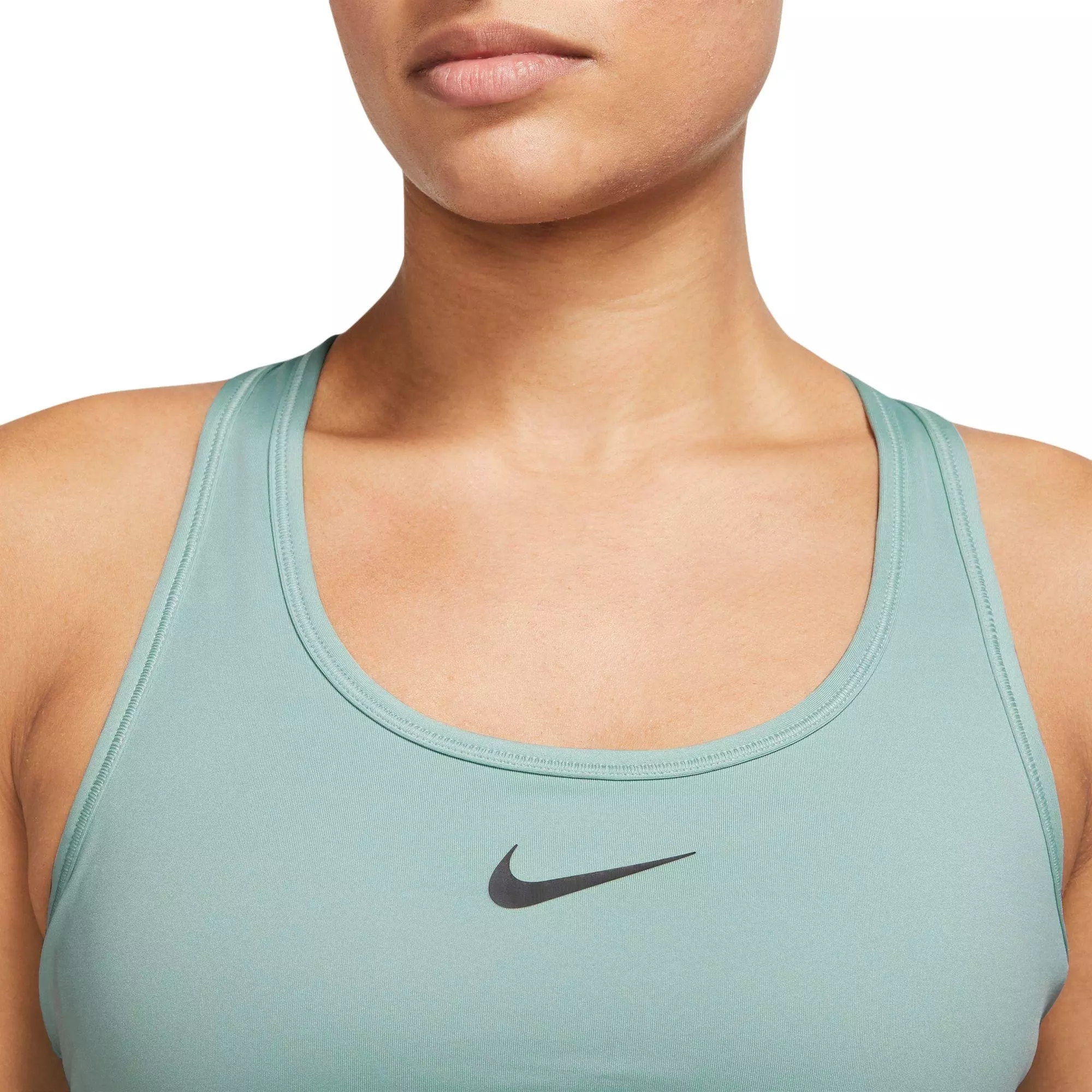 Nike Women's Medium-Support Swoosh Padded Sports Bra - Mineral - BLUE