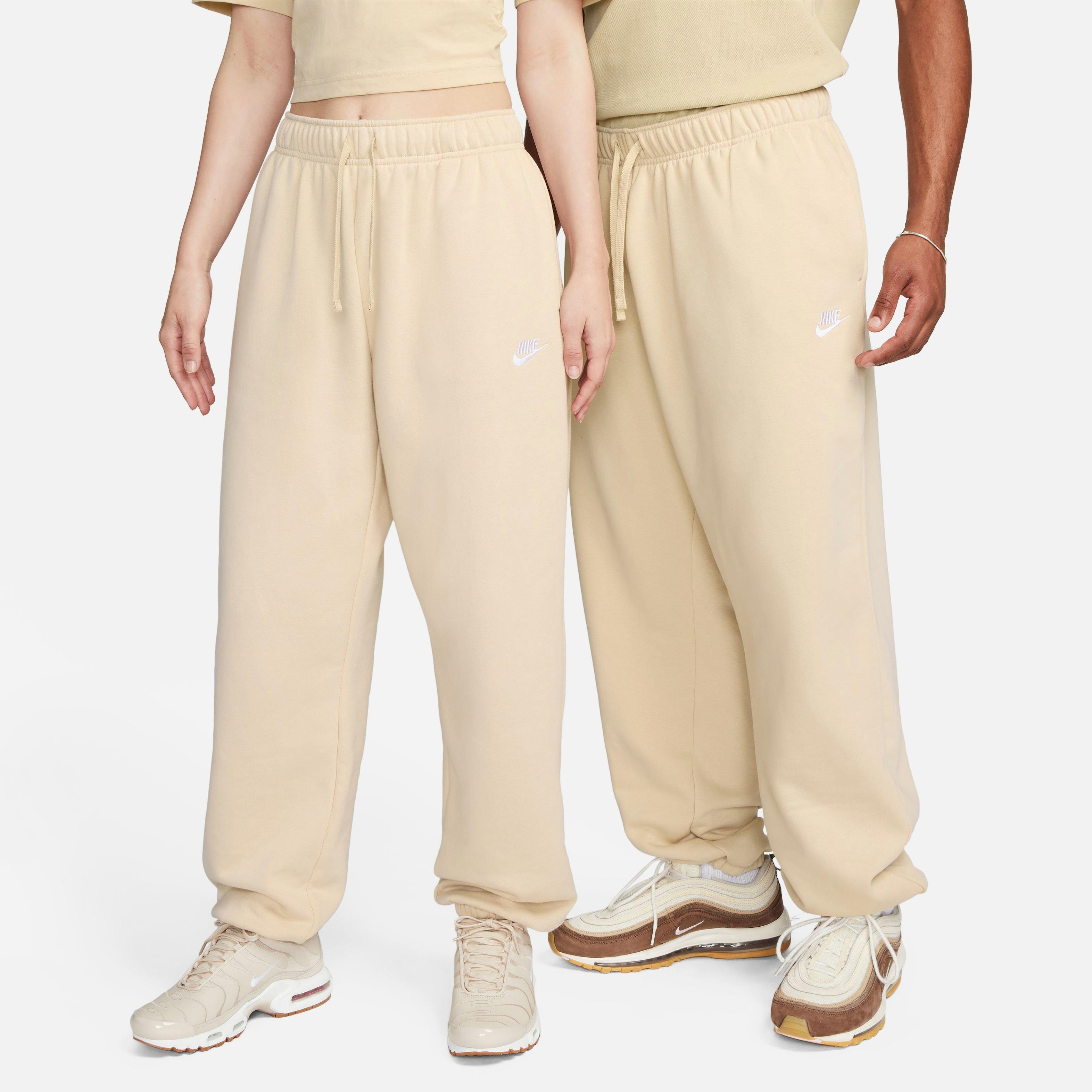 Nike Women's Sportswear Club Fleece Mid-Rise Oversized Sweatpants - Sand - BEIGE Thumbnail View 4