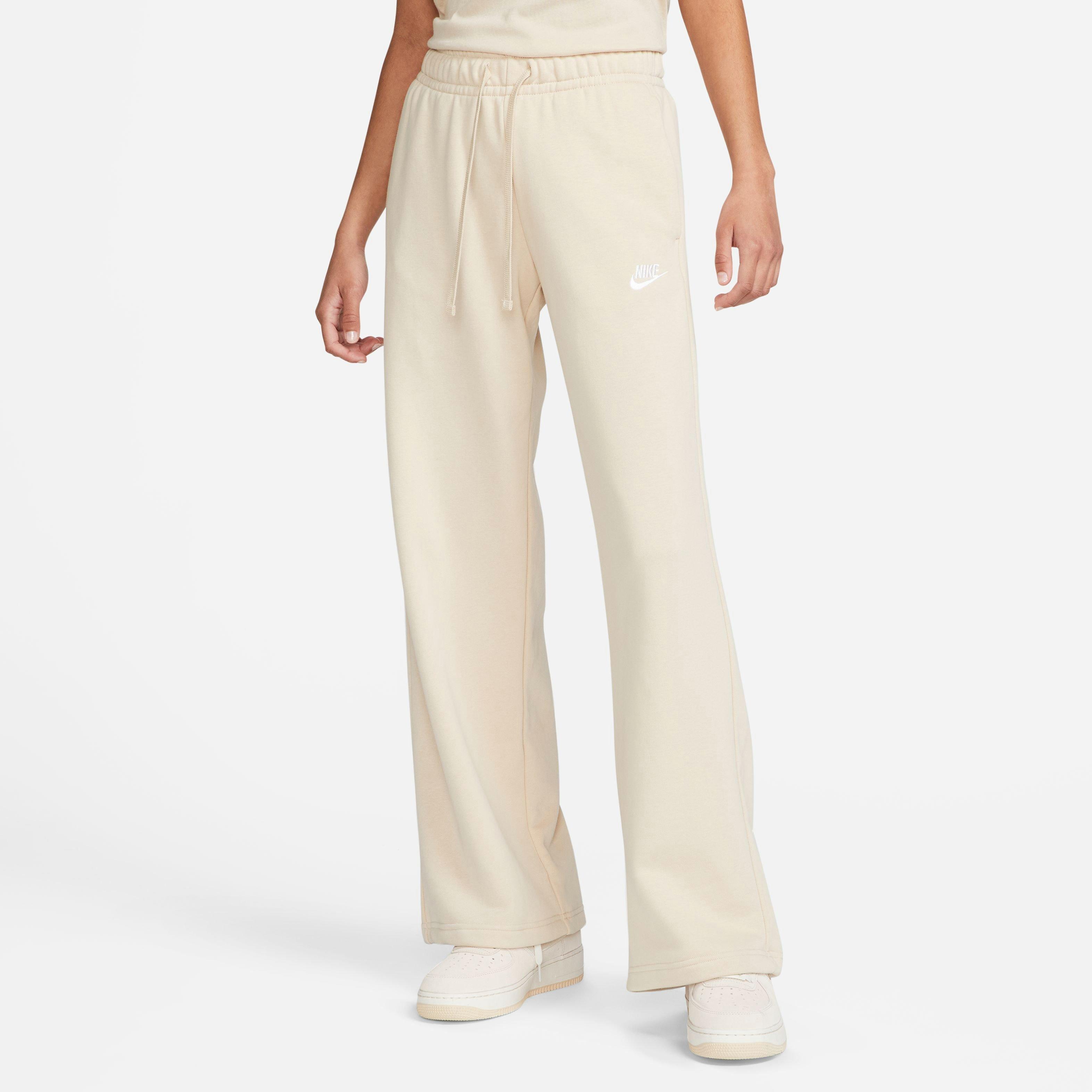 Nike Women's Sportswear Club Fleece Mid-Rise Wide-Leg Pants-Cream - CREAM Thumbnail View 4