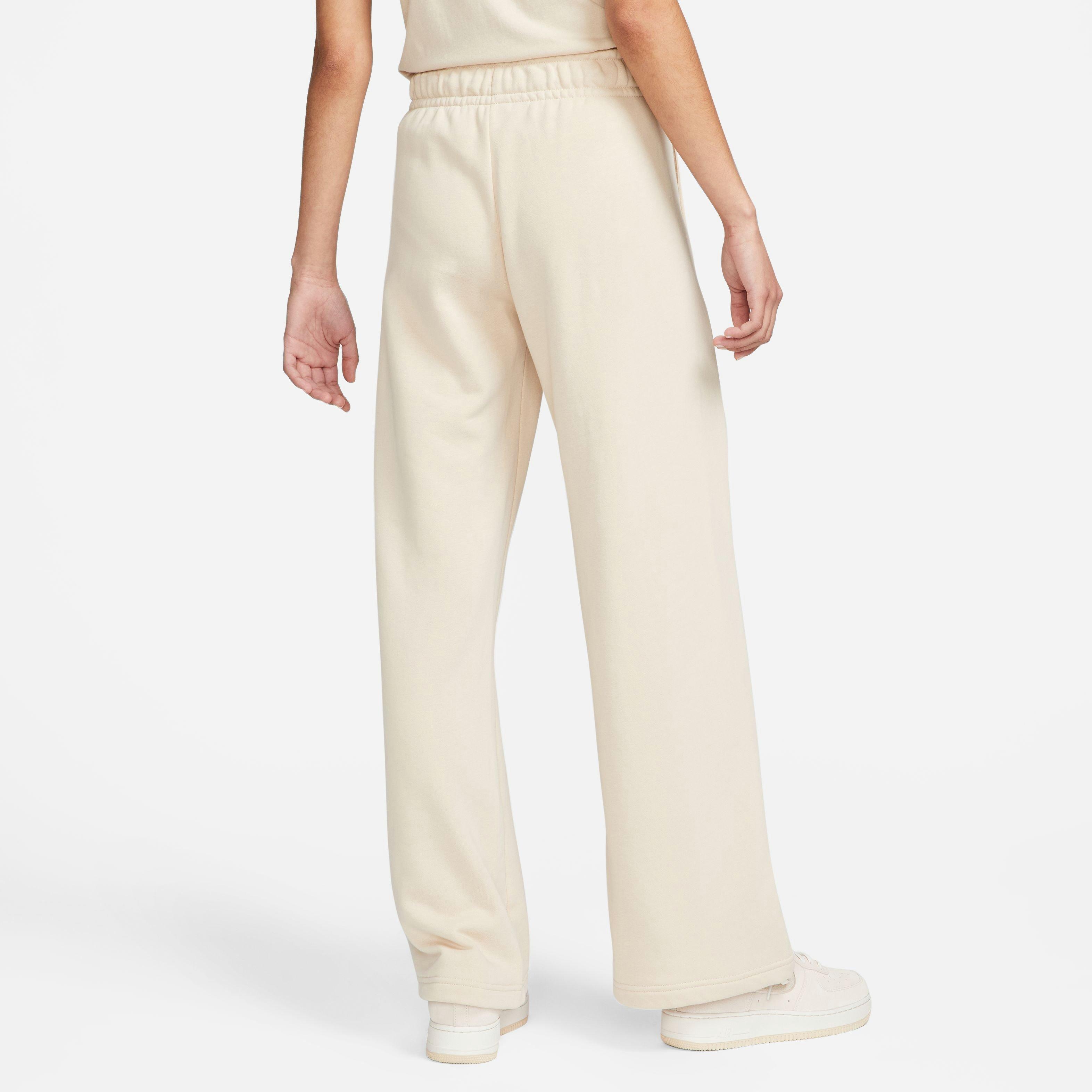 Nike Women's Sportswear Club Fleece Mid-Rise Wide-Leg Pants-Cream - CREAM Thumbnail View 5