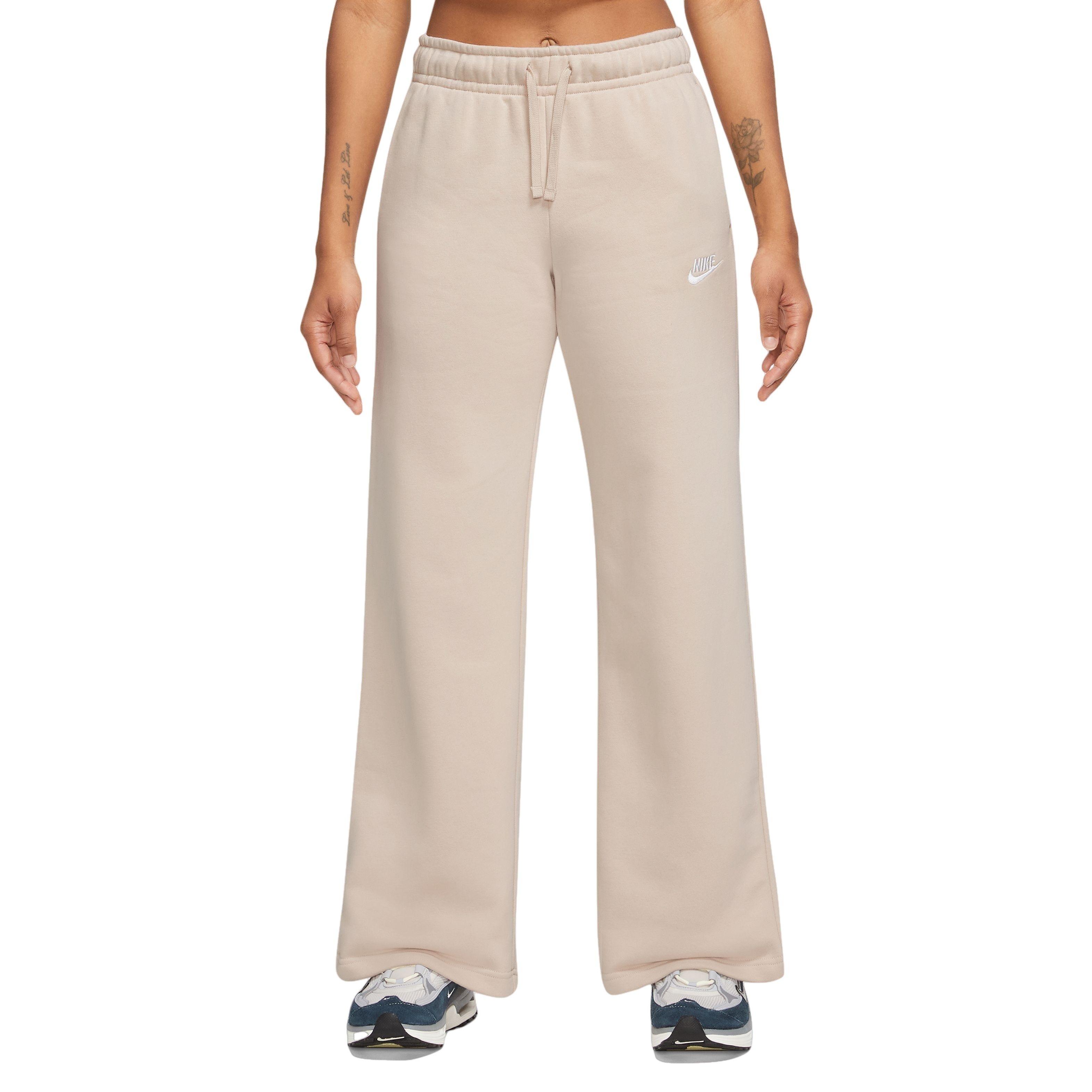 Nike Women's Sportswear Club Fleece Mid-Rise Wide-Leg Pants-Cream - CREAM Thumbnail View 1