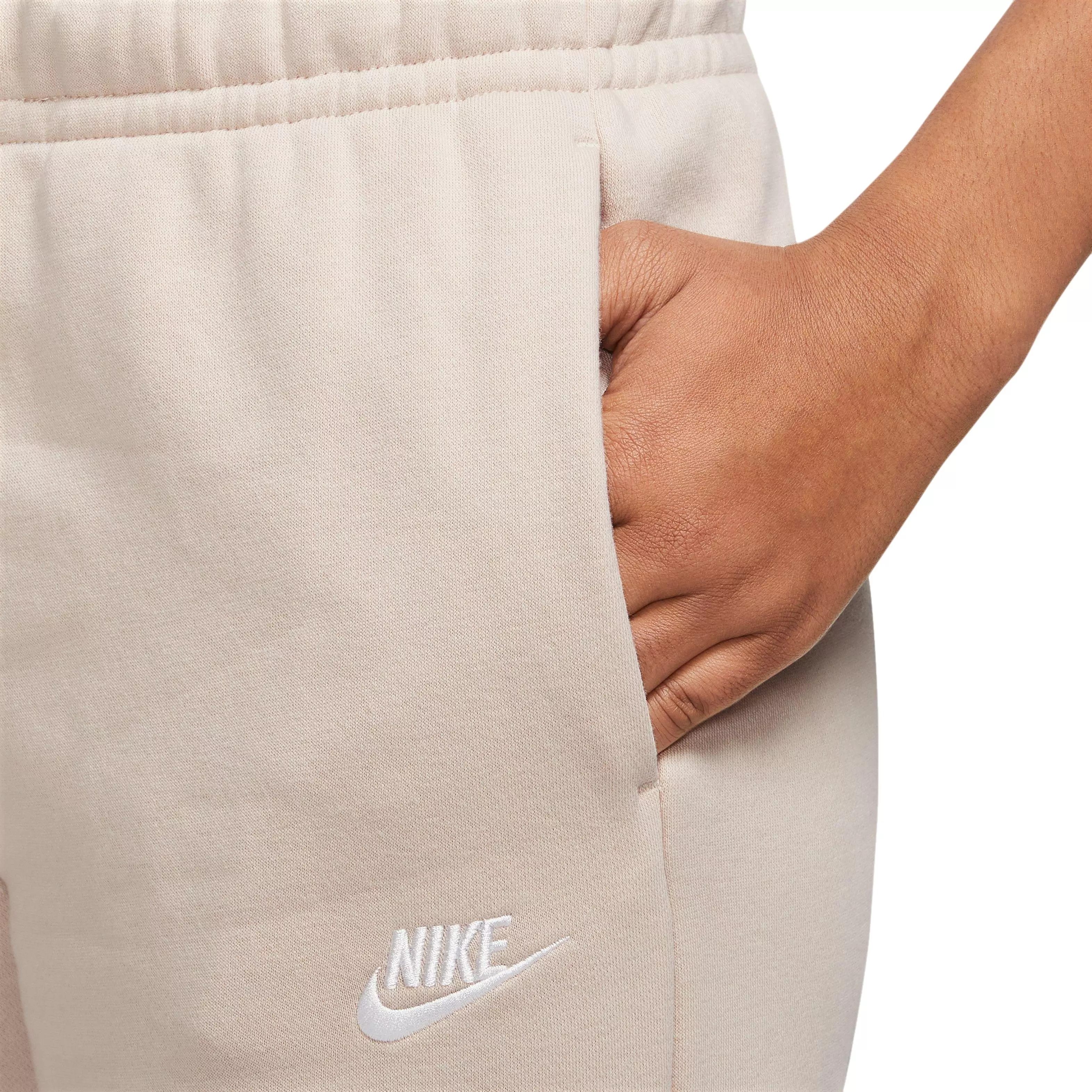 Nike Women's Sportswear Club Fleece Mid-Rise Wide-Leg Pants-Cream - CREAM