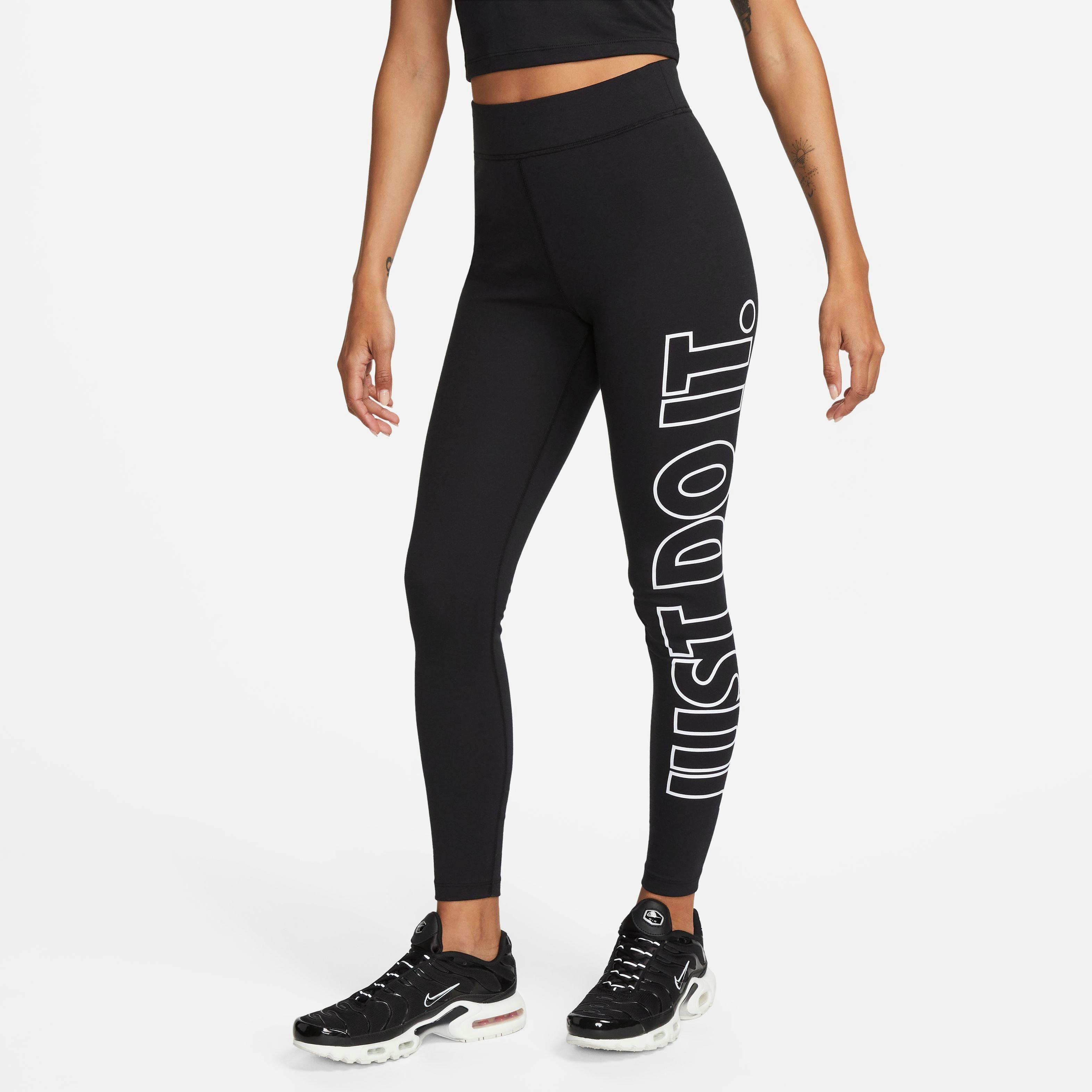 Nike Women's High-Waisted Graphic Leggings - Black - BLACK Thumbnail View 5