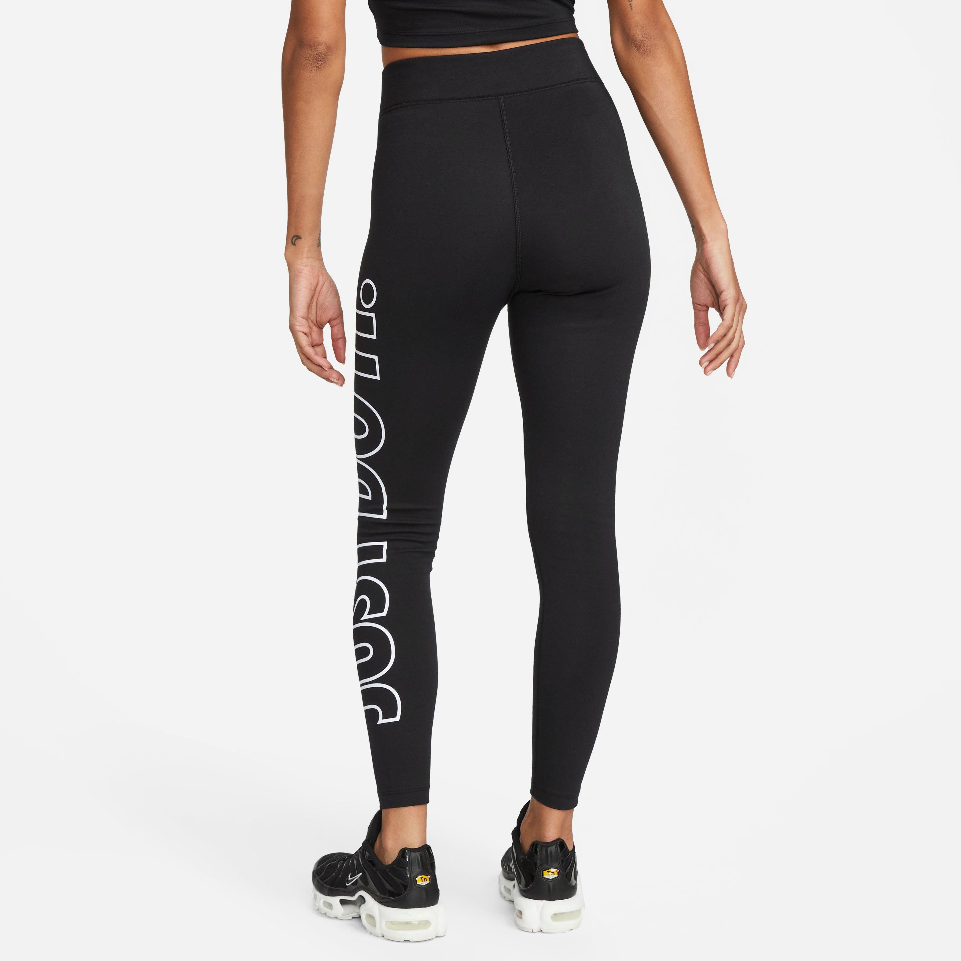 Nike Women's High-Waisted Graphic Leggings - Black - BLACK Thumbnail View 2