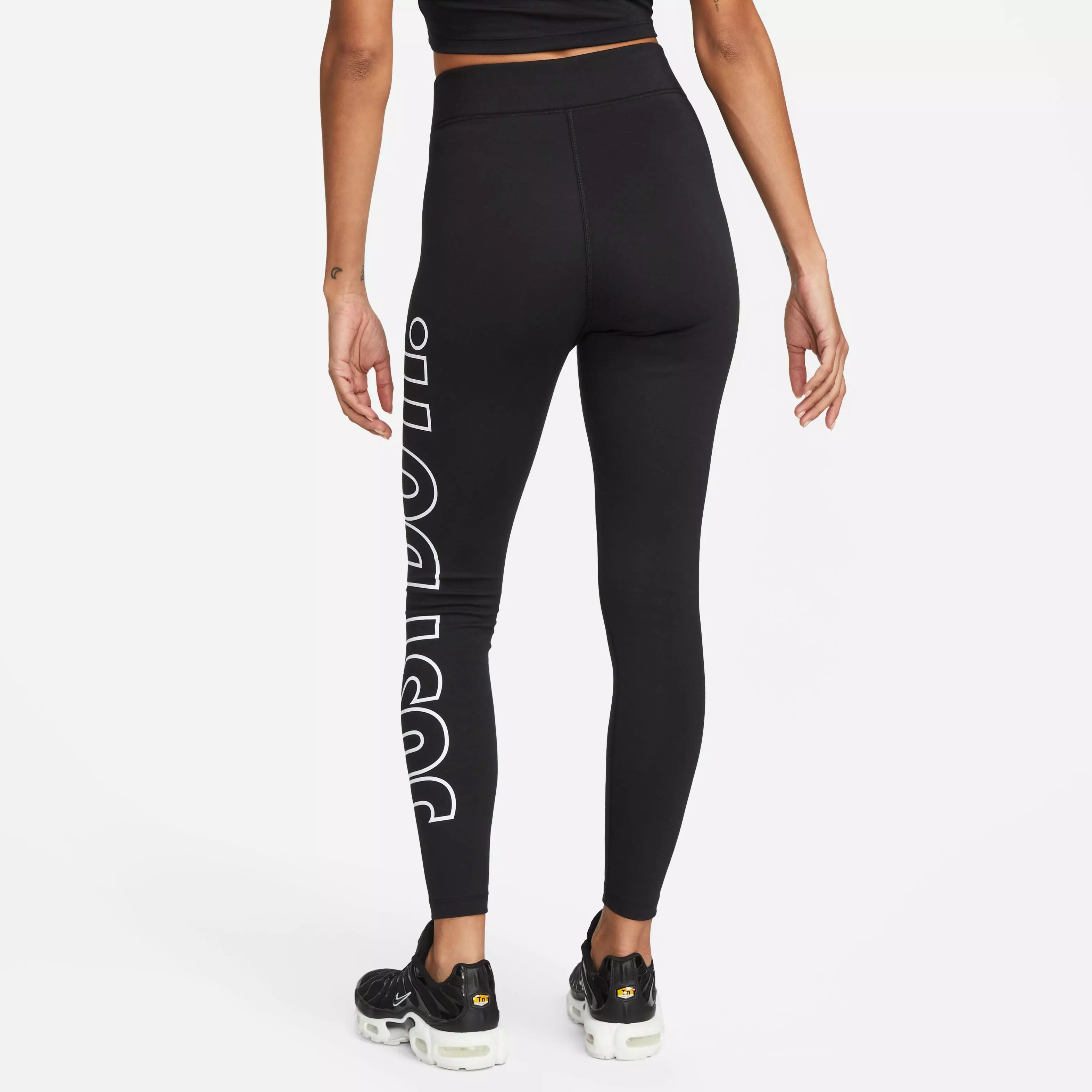 Nike Women's High-Waisted Graphic Leggings - Black - BLACK