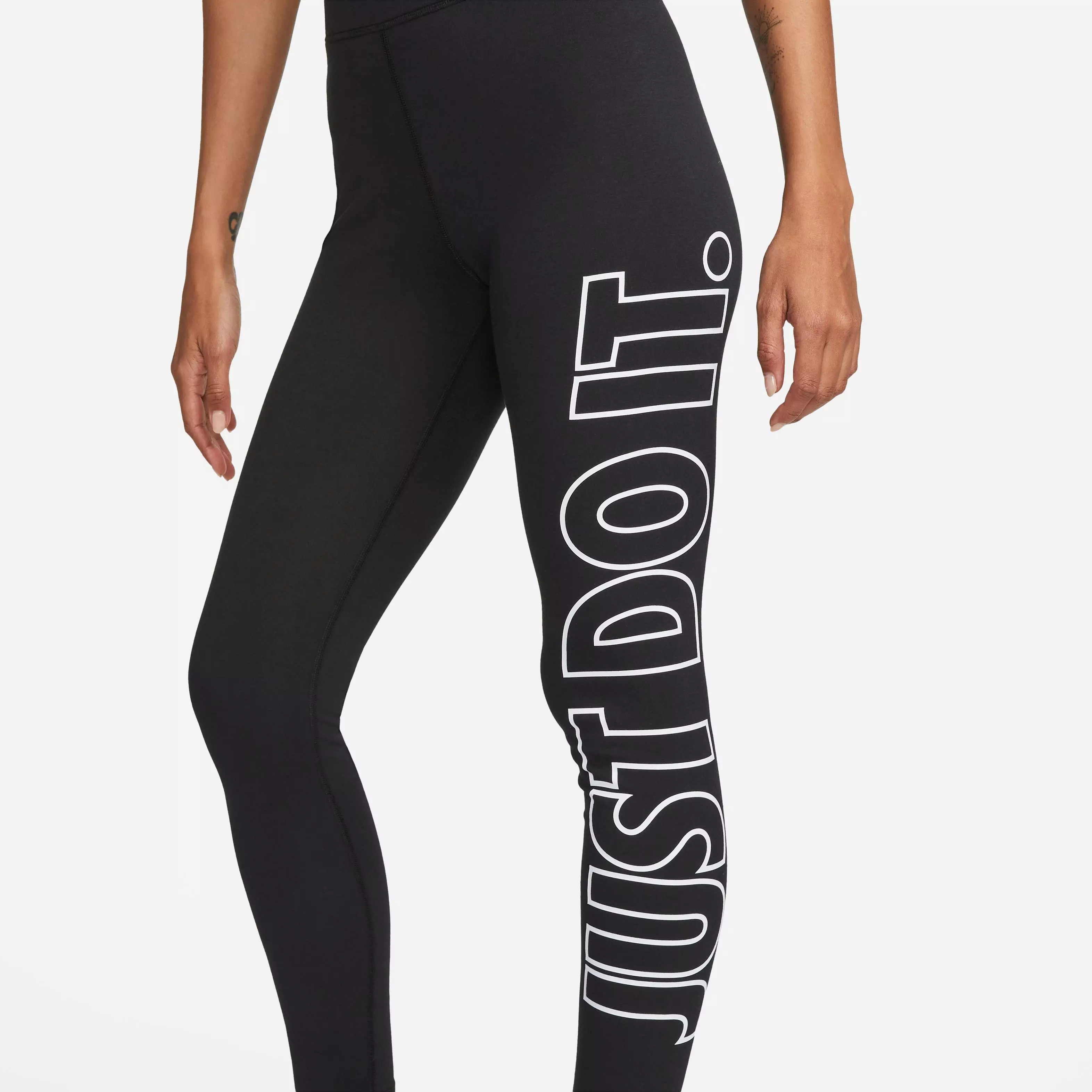 Nike Women's High-Waisted Graphic Leggings - Black - BLACK