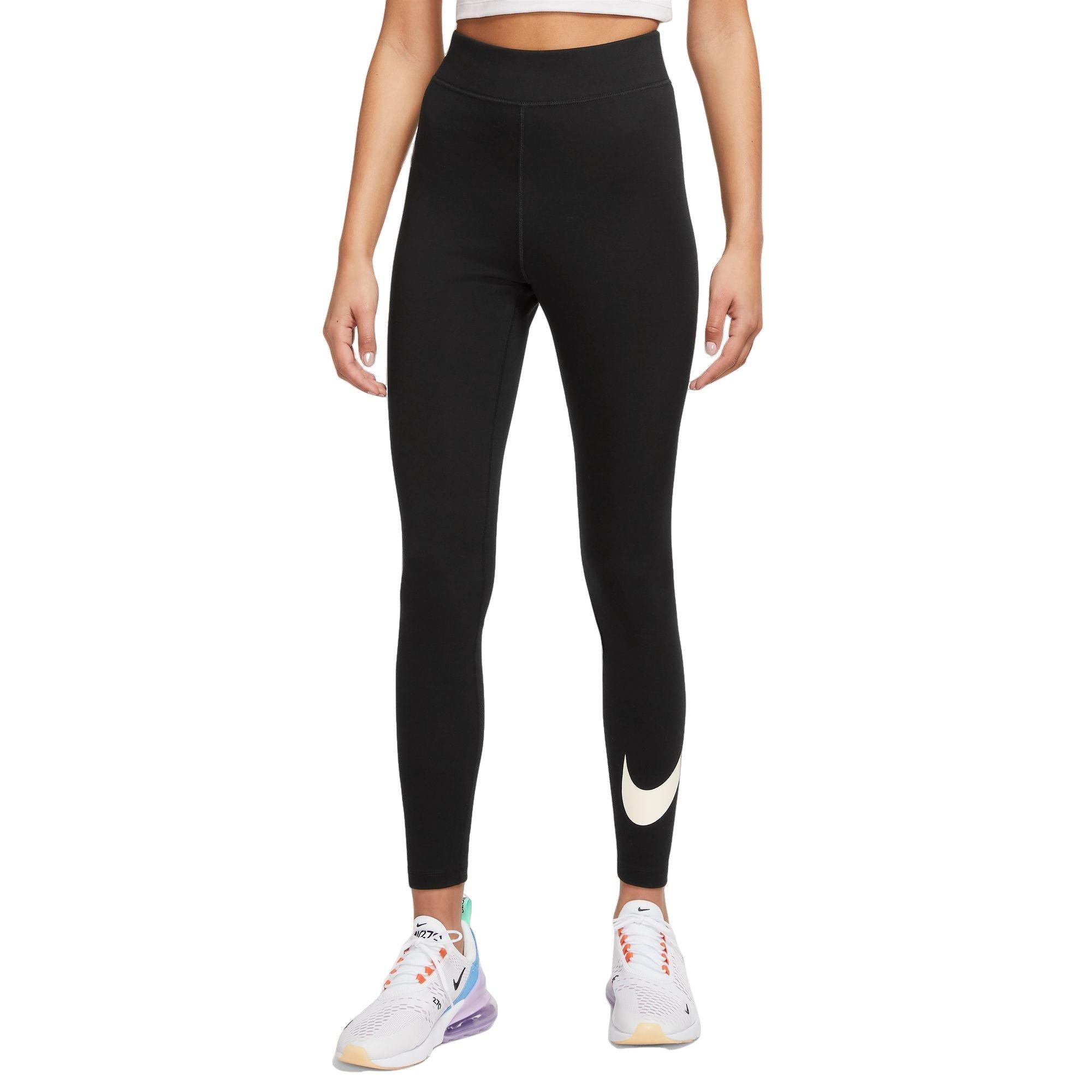 Nike Women's Classic High-Rise Swoosh Leggings - Black - BLACK Thumbnail View 1