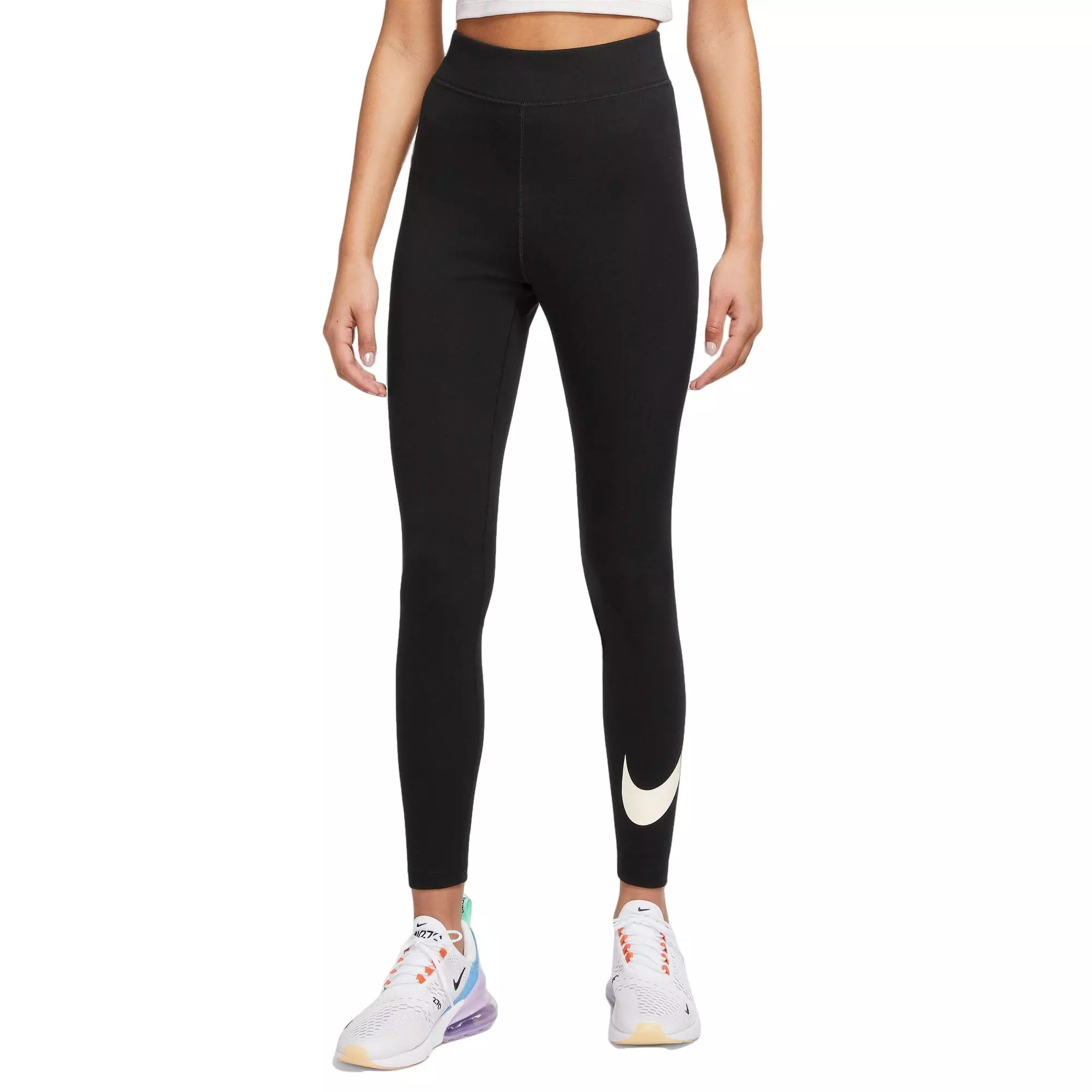 Nike Women's Classic High-Rise Swoosh Leggings - Black - Hibbett