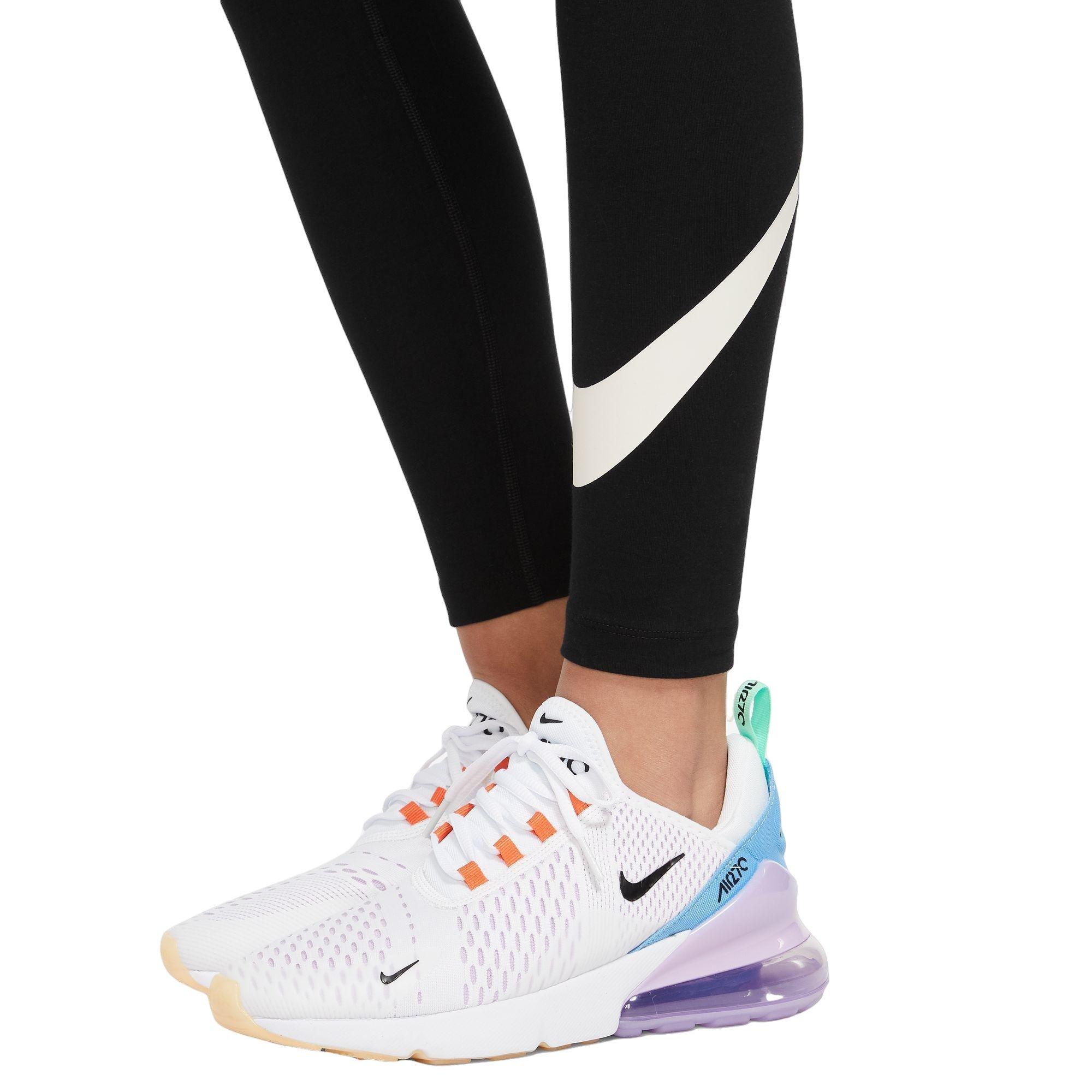 Nike Women's Classic High-Rise Swoosh Leggings - Black - BLACK Thumbnail View 3