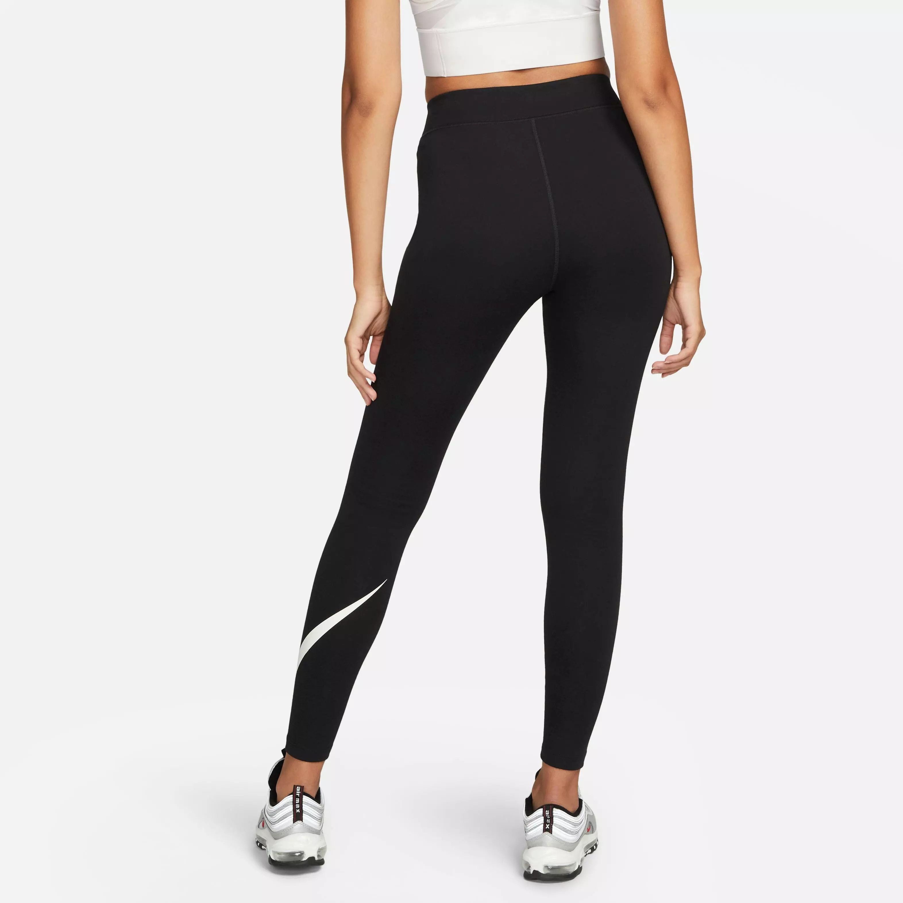 Nike Women's Classic High-Rise Swoosh Leggings - Black - BLACK
