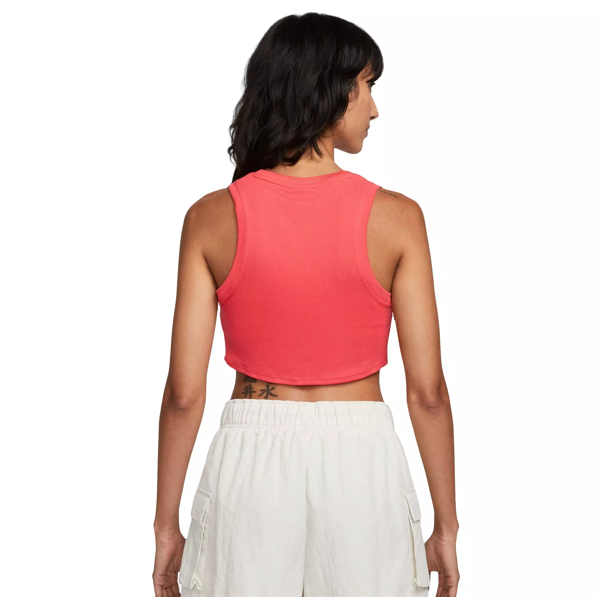 Nike Women's Sportswear Essentials Ribbed Cropped Tank - Red - RED