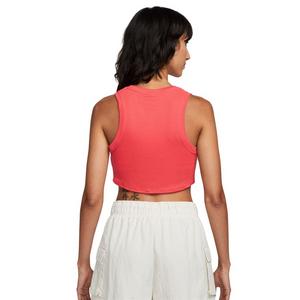 Nike Women's Sportswear Essentials Ribbed Cropped Tank-Red