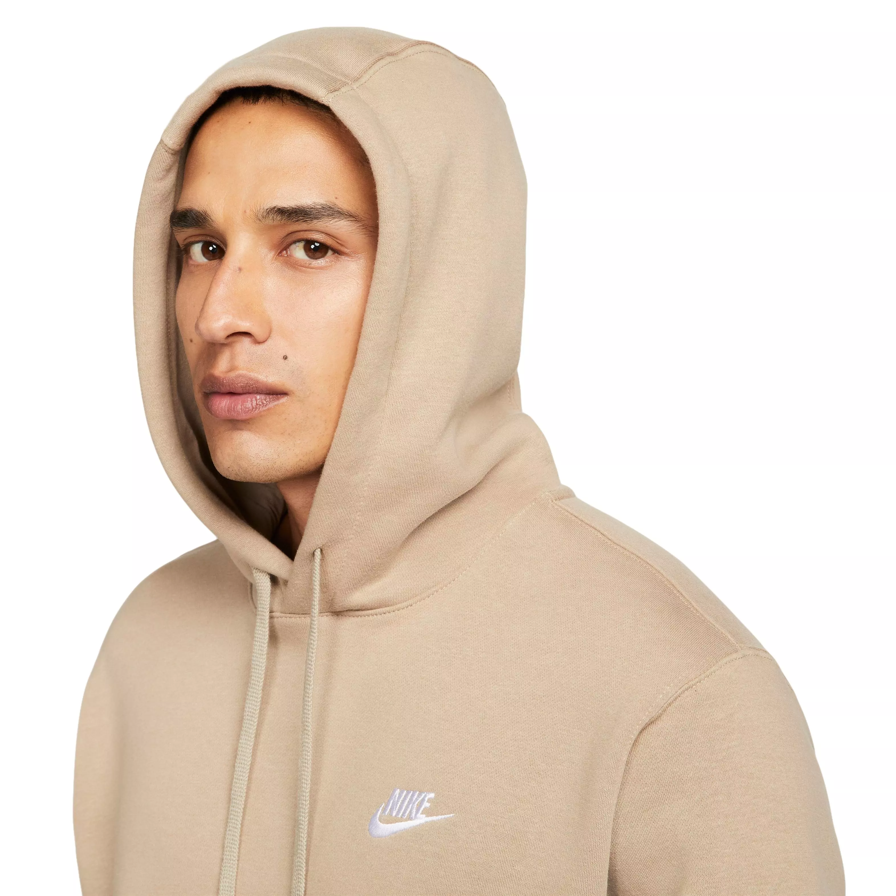 Nike Men's Sportswear Club Fleece Pullover Hoodie-Khaki - KHAKI