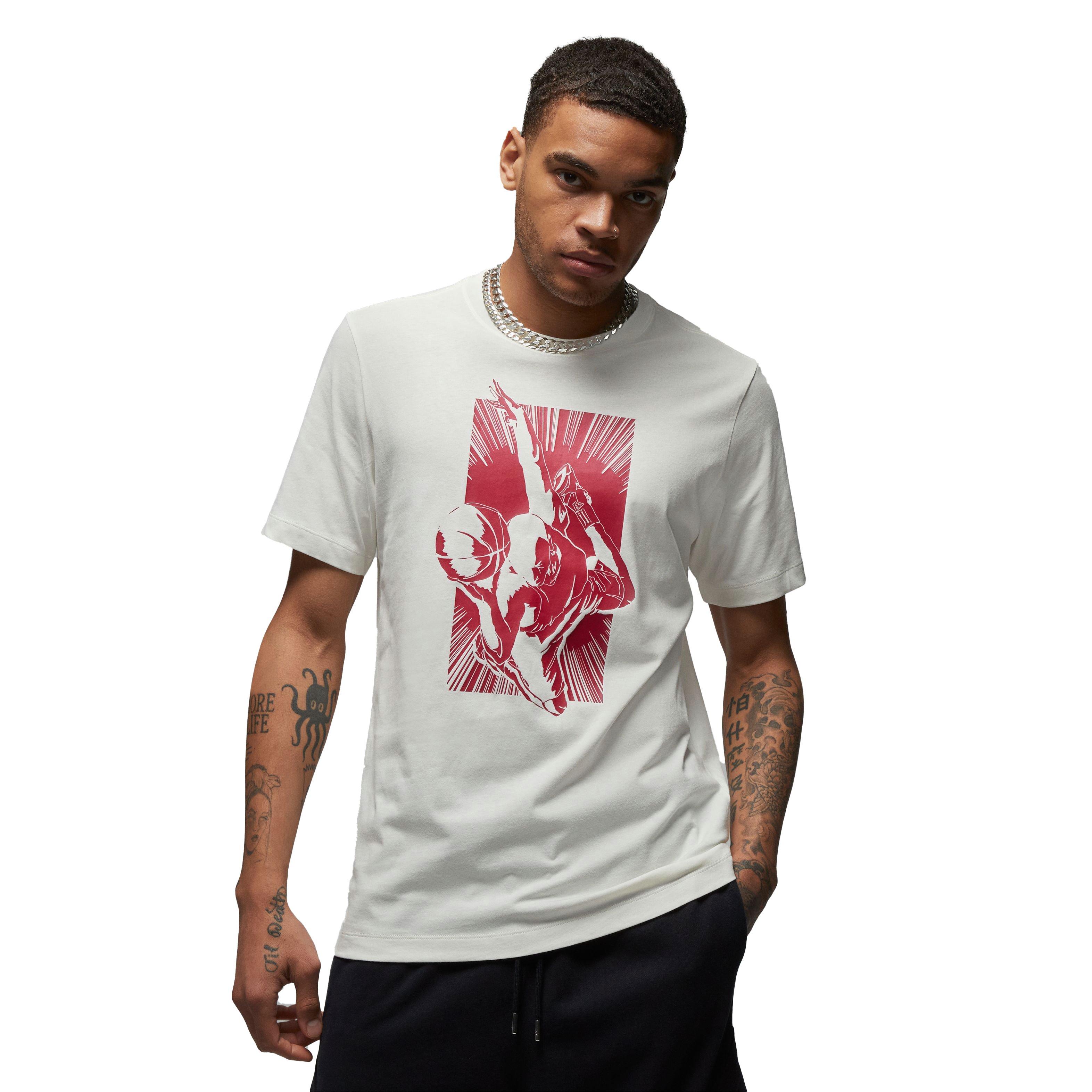Jordan Men's Brand Graphic Tee-White/Red - WHITE/RED Thumbnail View 6