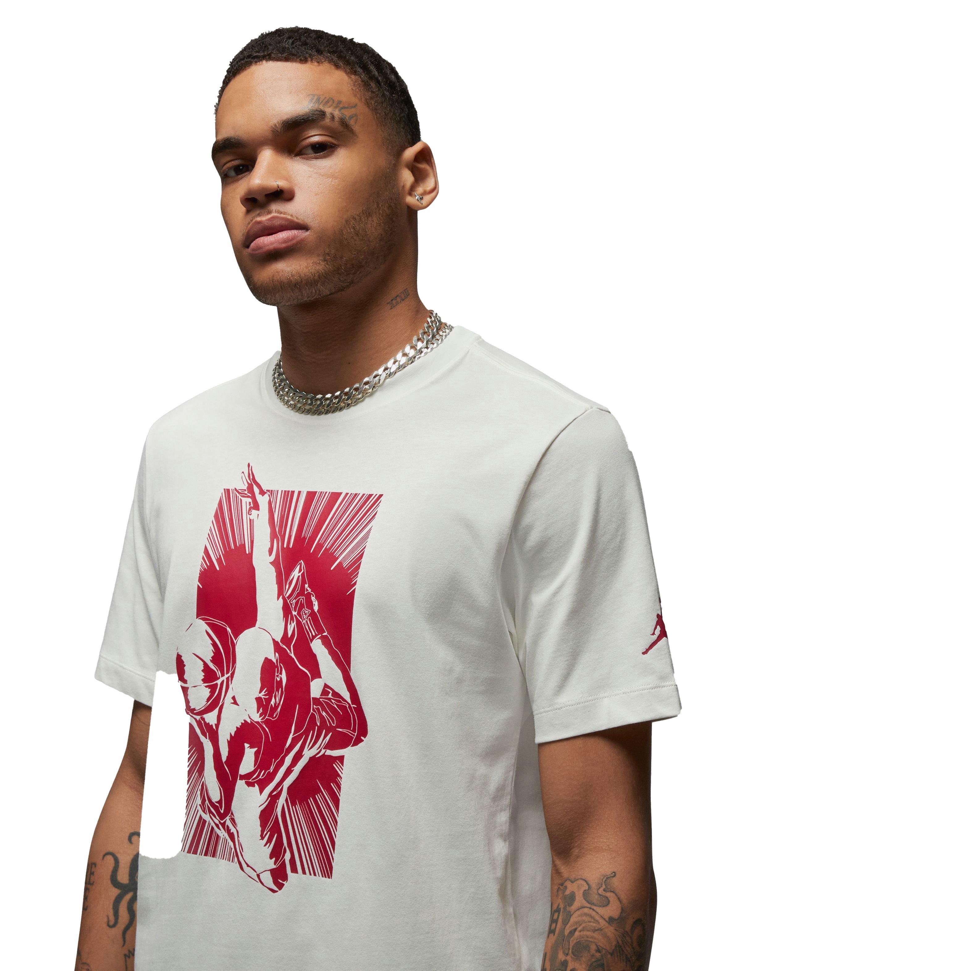 Jordan Men's Brand Graphic Tee-White/Red - WHITE/RED Thumbnail View 8