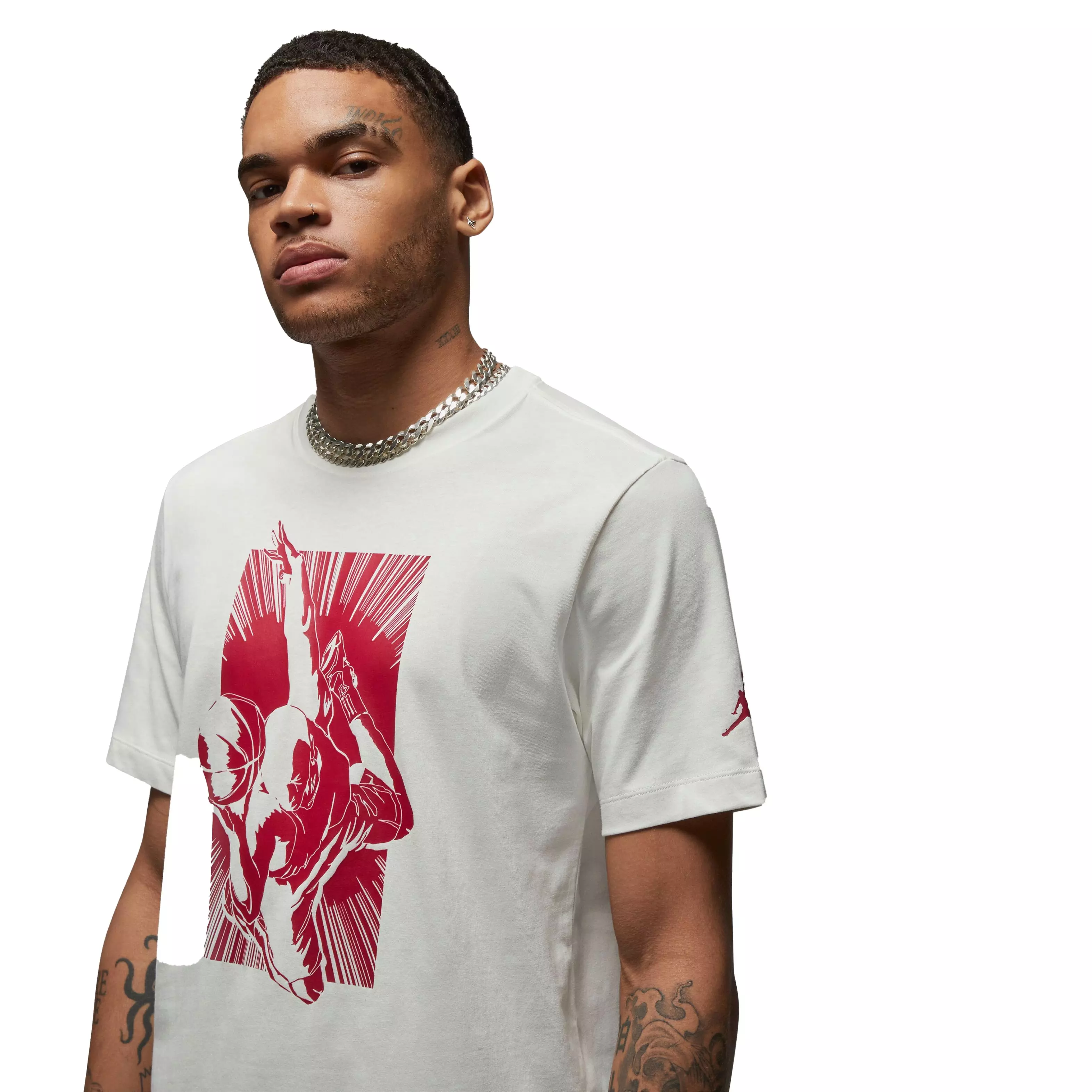 Jordan Men's Brand Graphic Tee-White/Red - WHITE/RED