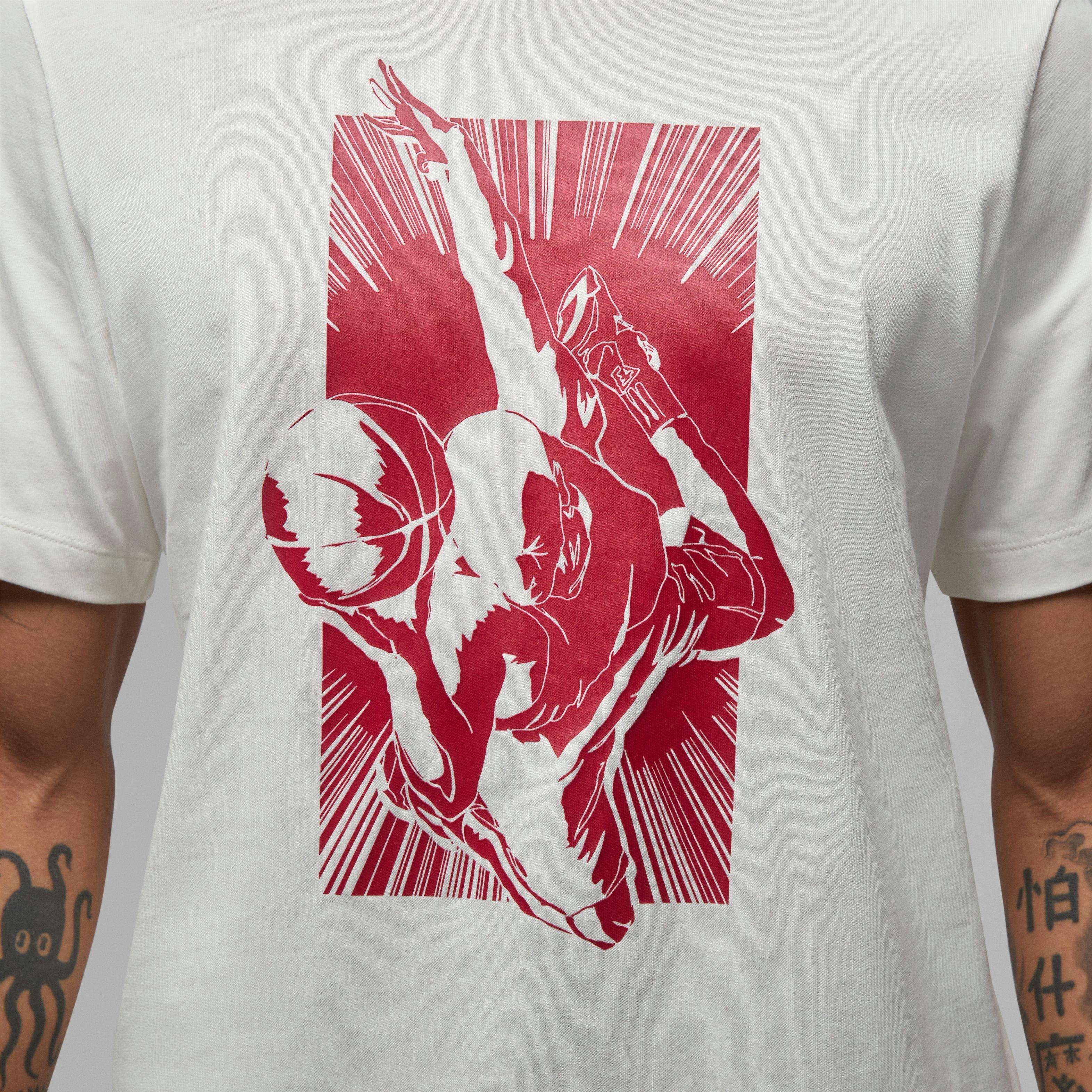 Jordan Men's Brand Graphic Tee-White/Red - WHITE/RED Thumbnail View 4