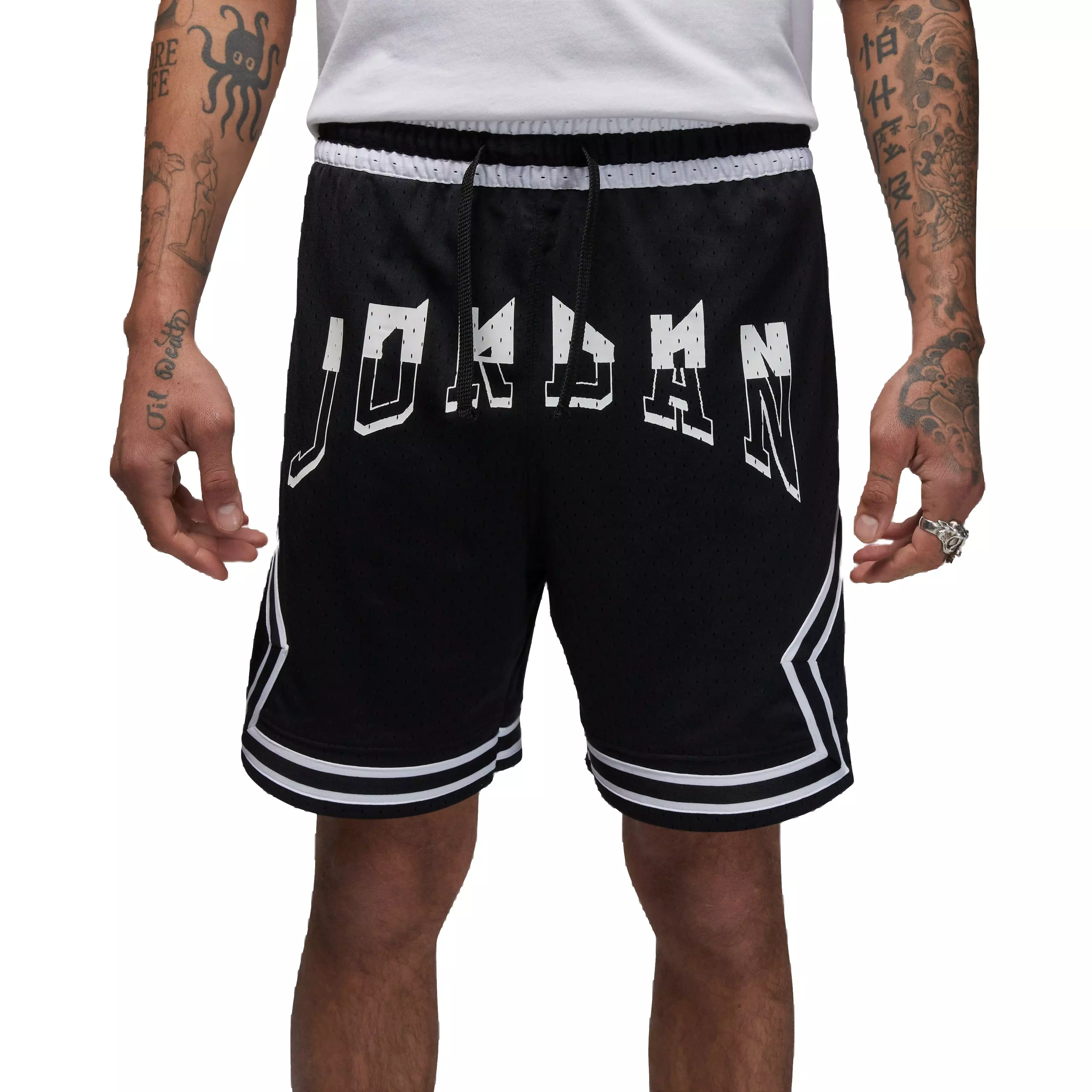 Jordan Men's Dri-FIT Sport Diamond Shorts - Black - BLACK/WHITE