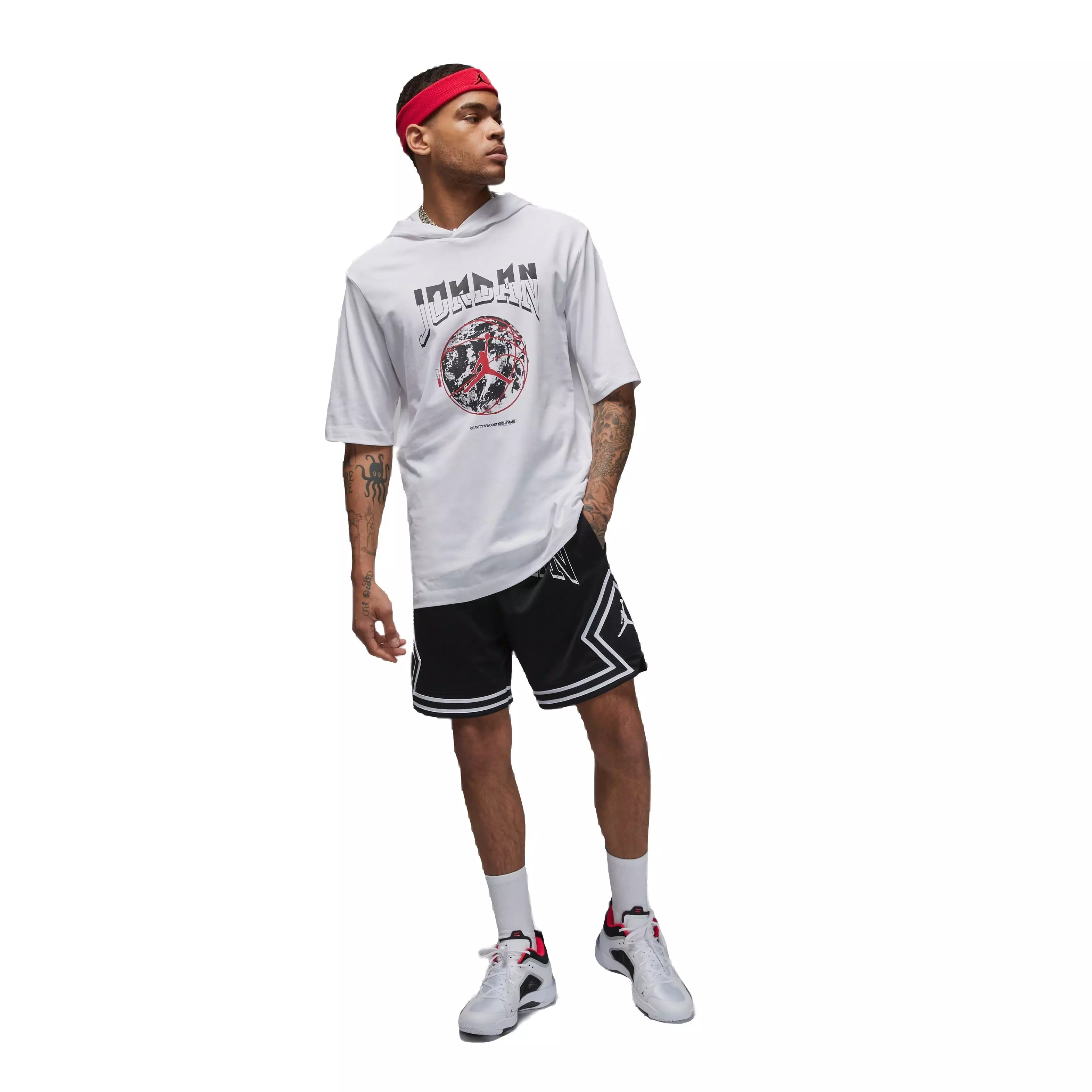 Jordan Men's Dri-FIT Sport Diamond Shorts - Black - BLACK/WHITE