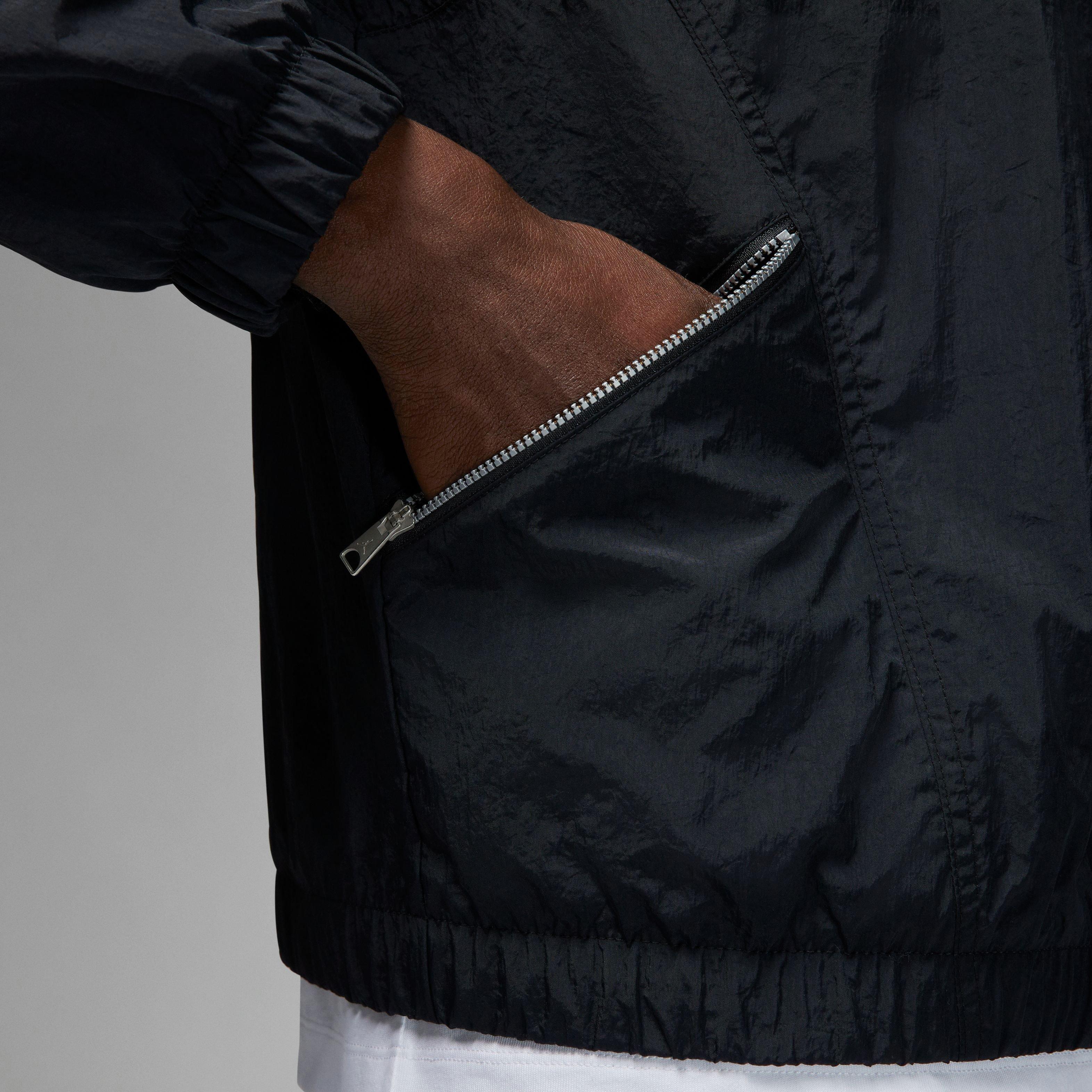 Jordan Men's Essentials Warmup Jacket-Black - BLACK Thumbnail View 6