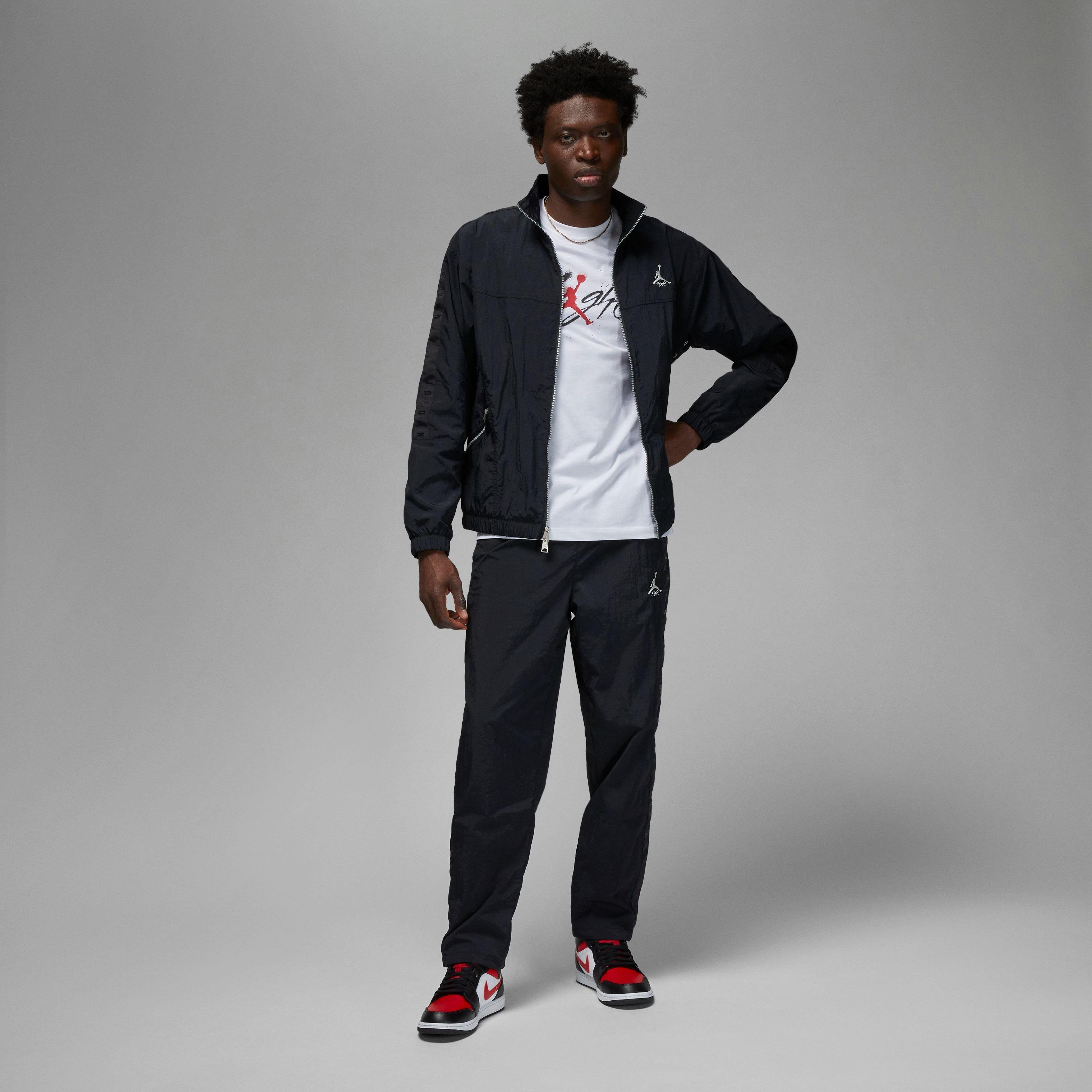 Jordan Men's Essentials Warmup Jacket-Black - BLACK Thumbnail View 5