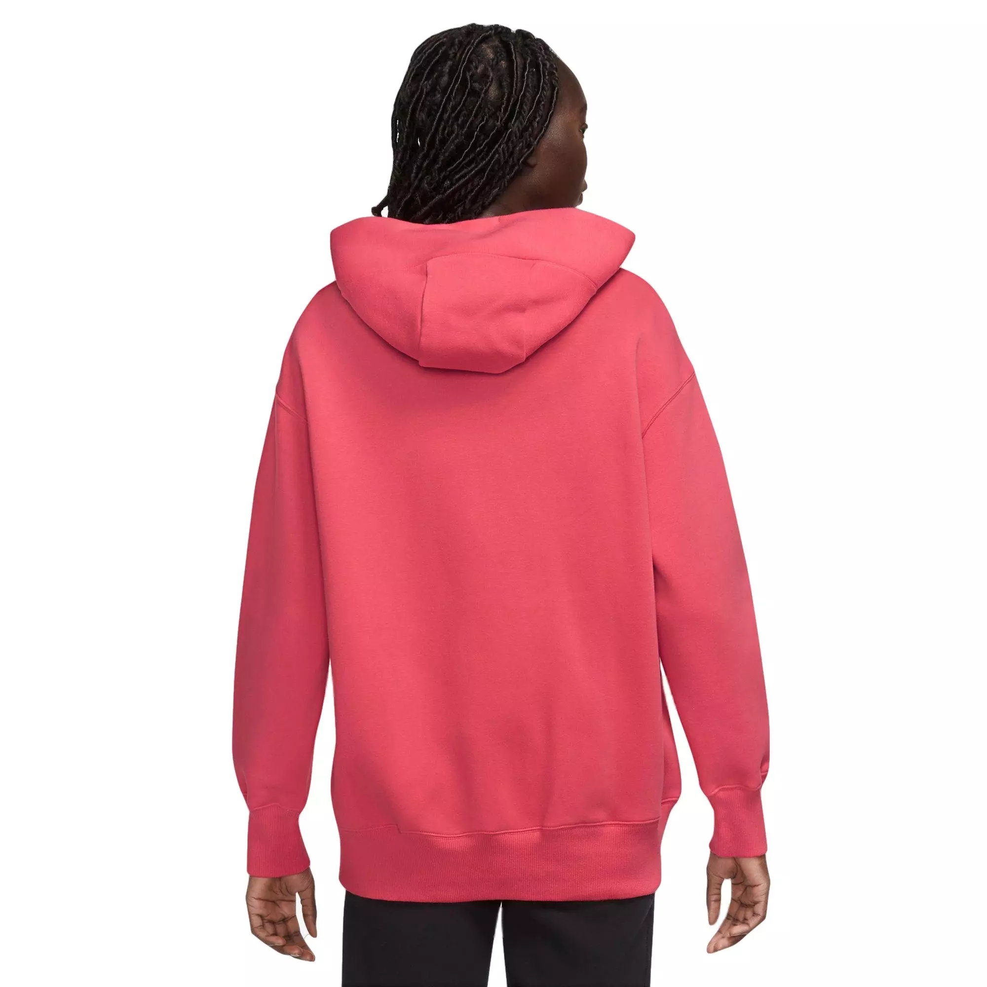 Nike Women's Phoenix Fleece Oversize Pullover Hoodie - Light Fusion Red - RED