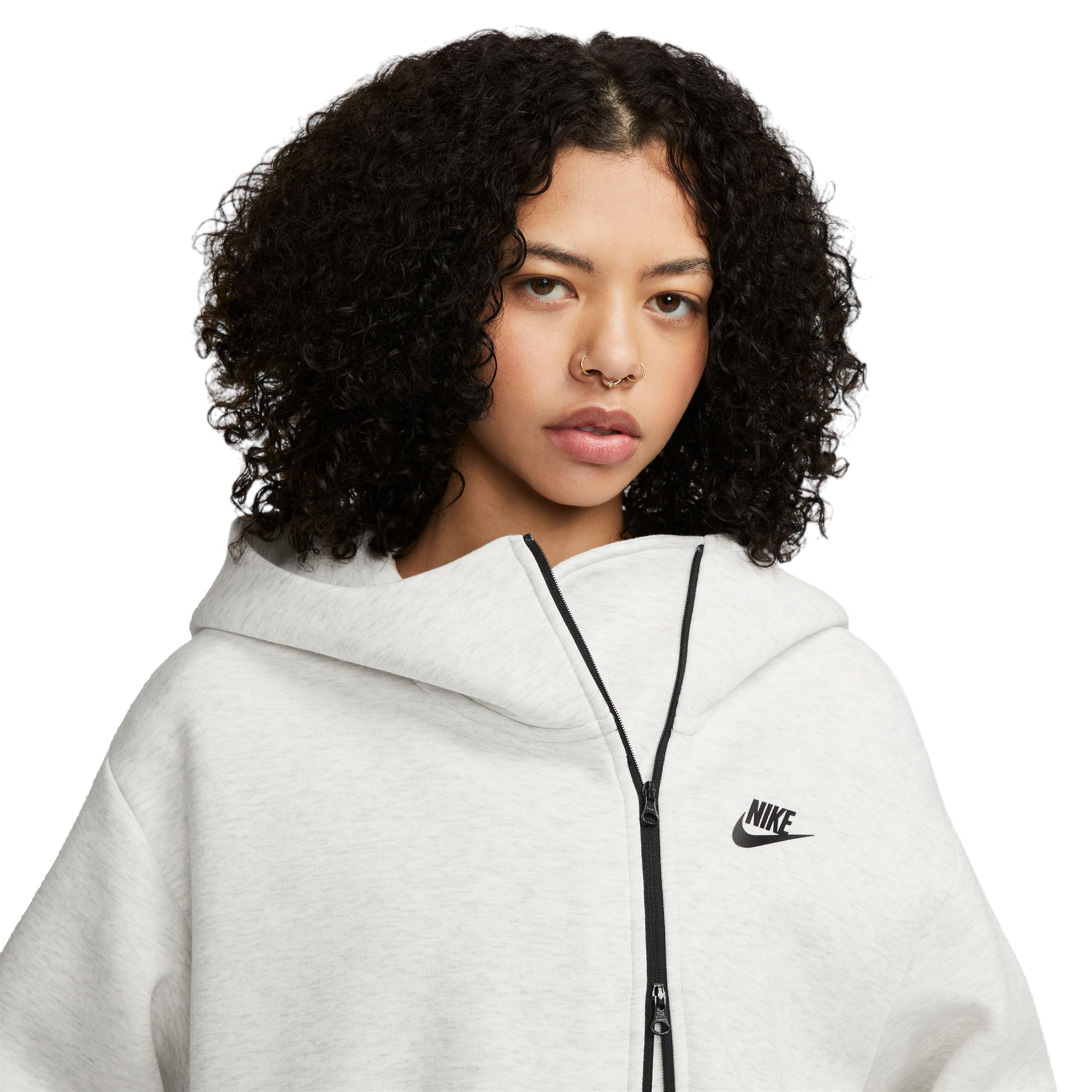 Nike Women's Sportswear Tech Fleece Loose Cape-Lt Grey - LT GREY Thumbnail View 3