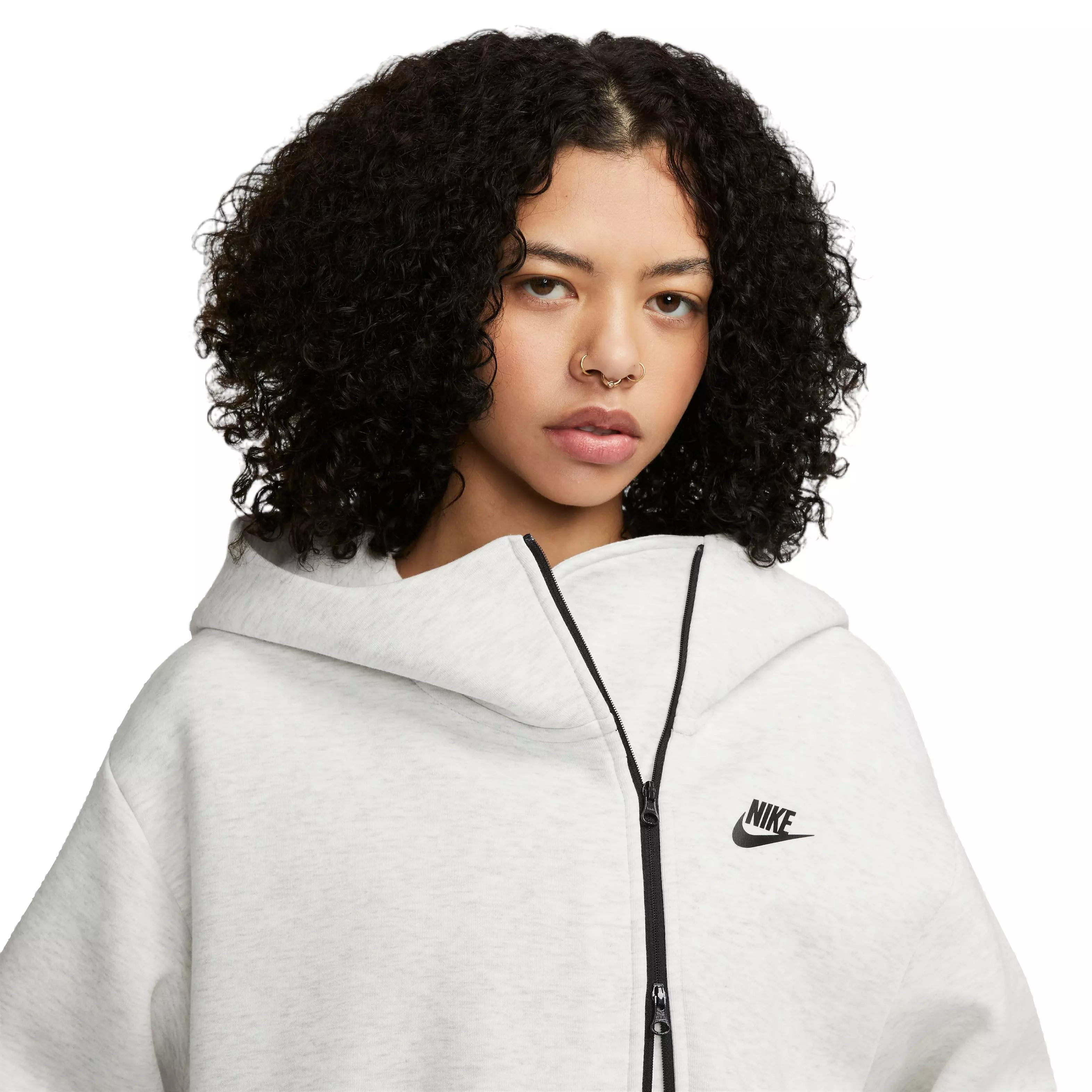 Nike Women's Sportswear Tech Fleece Loose Cape-Lt Grey - LT GREY