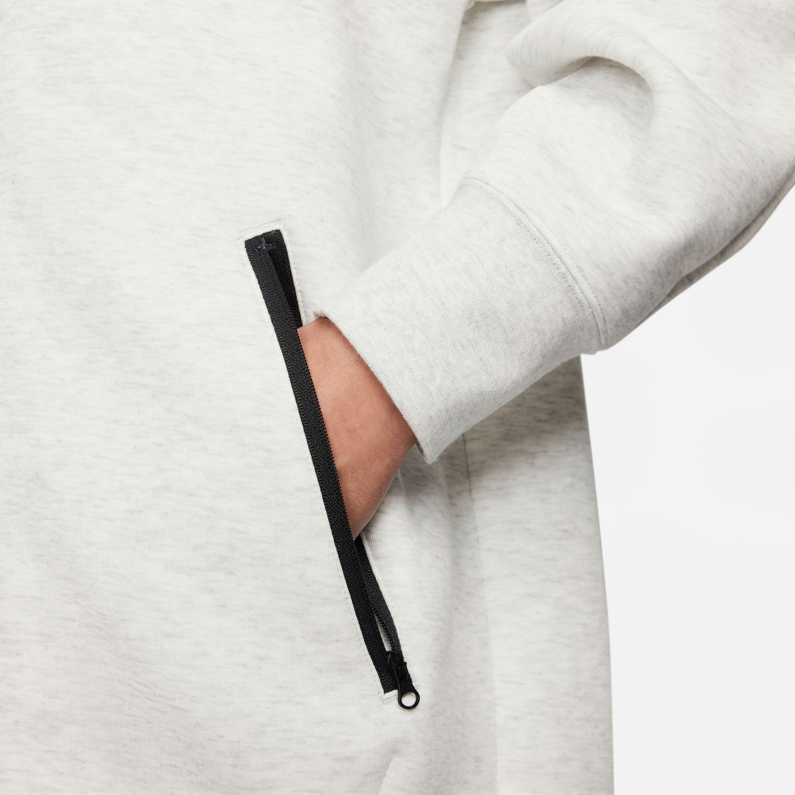 Nike Women's Sportswear Tech Fleece Loose Cape-Lt Grey - LT GREY Thumbnail View 9