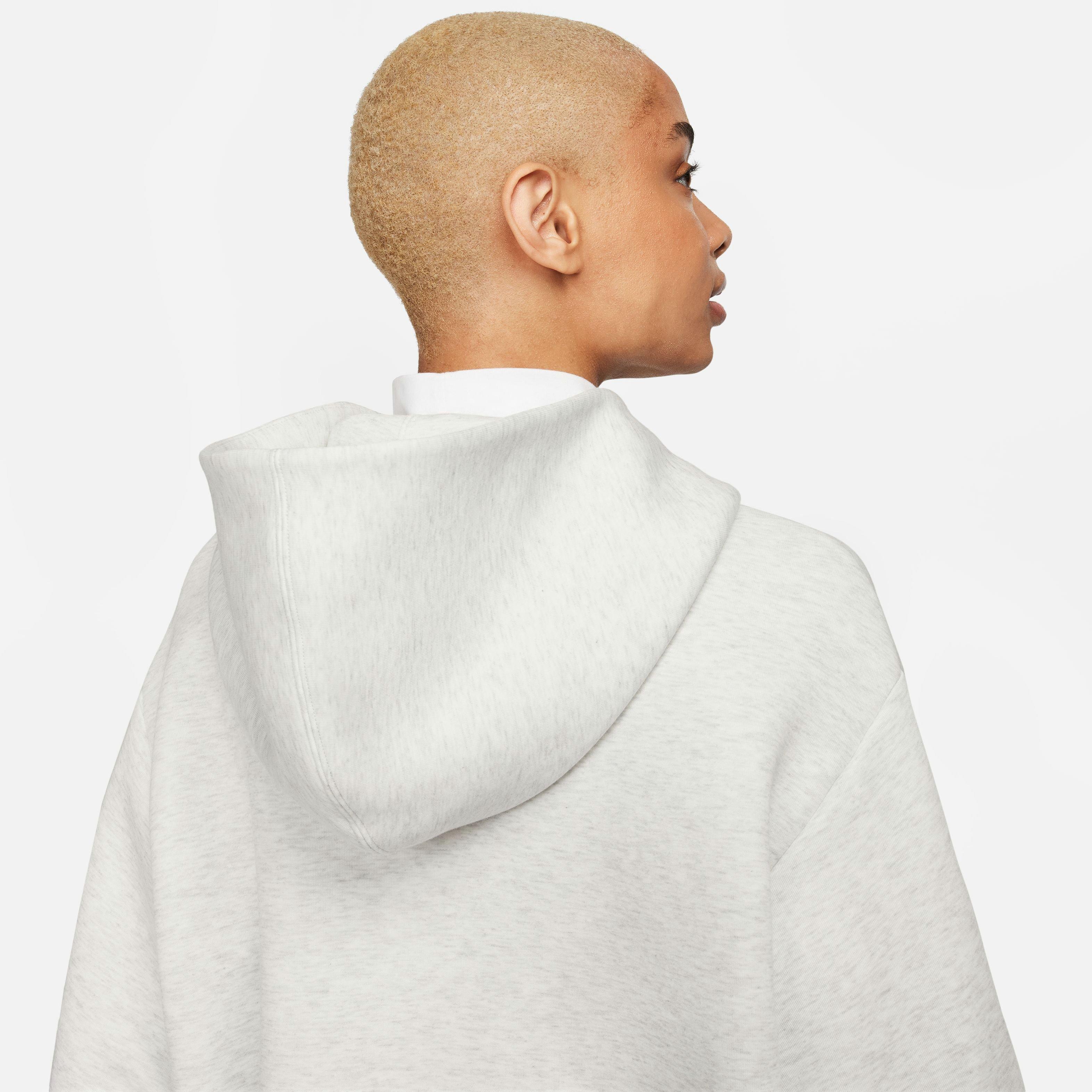 Nike Women's Sportswear Tech Fleece Loose Cape-Lt Grey - LT GREY Thumbnail View 6