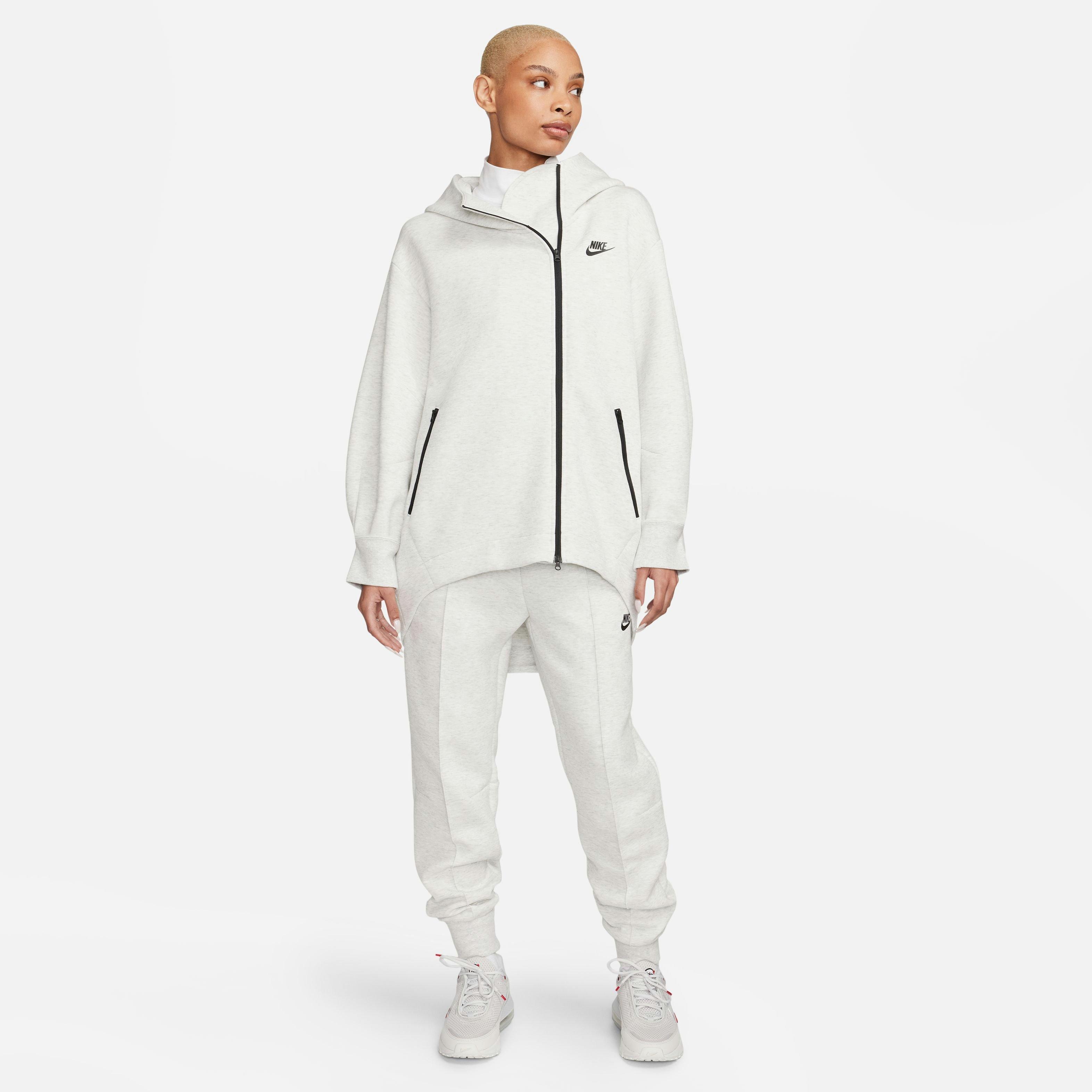 Nike Women's Sportswear Tech Fleece Loose Cape-Lt Grey - LT GREY Thumbnail View 11