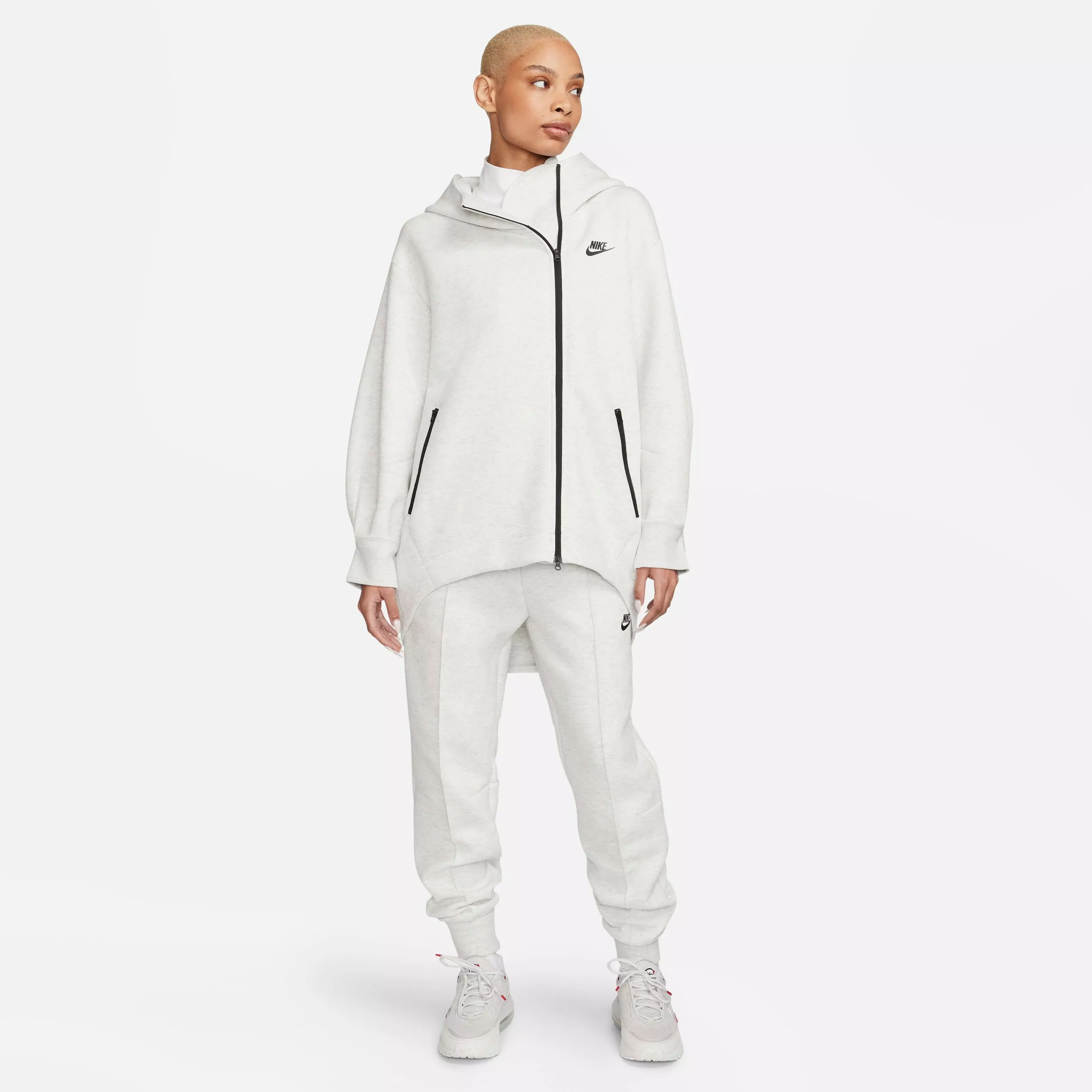 Nike Women's Sportswear Tech Fleece Loose Cape-Lt Grey - LT GREY