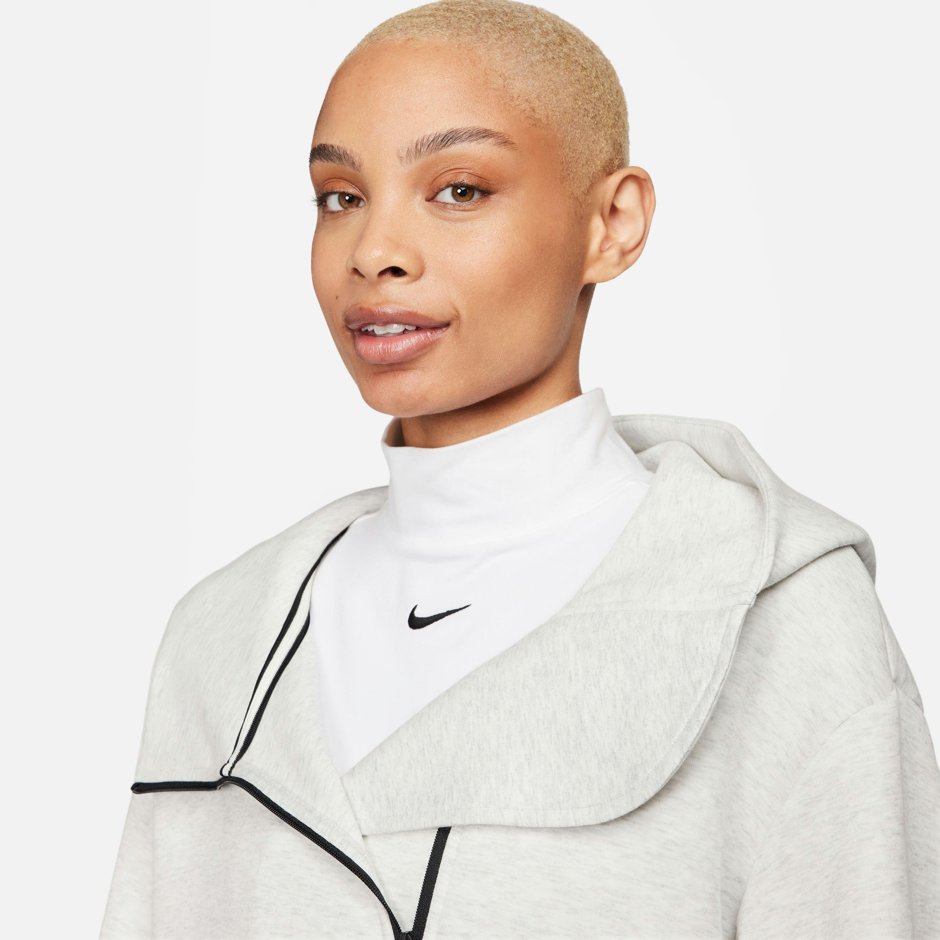 Nike Women's Sportswear Tech Fleece Loose Cape-Lt Grey - LT GREY Thumbnail View 8