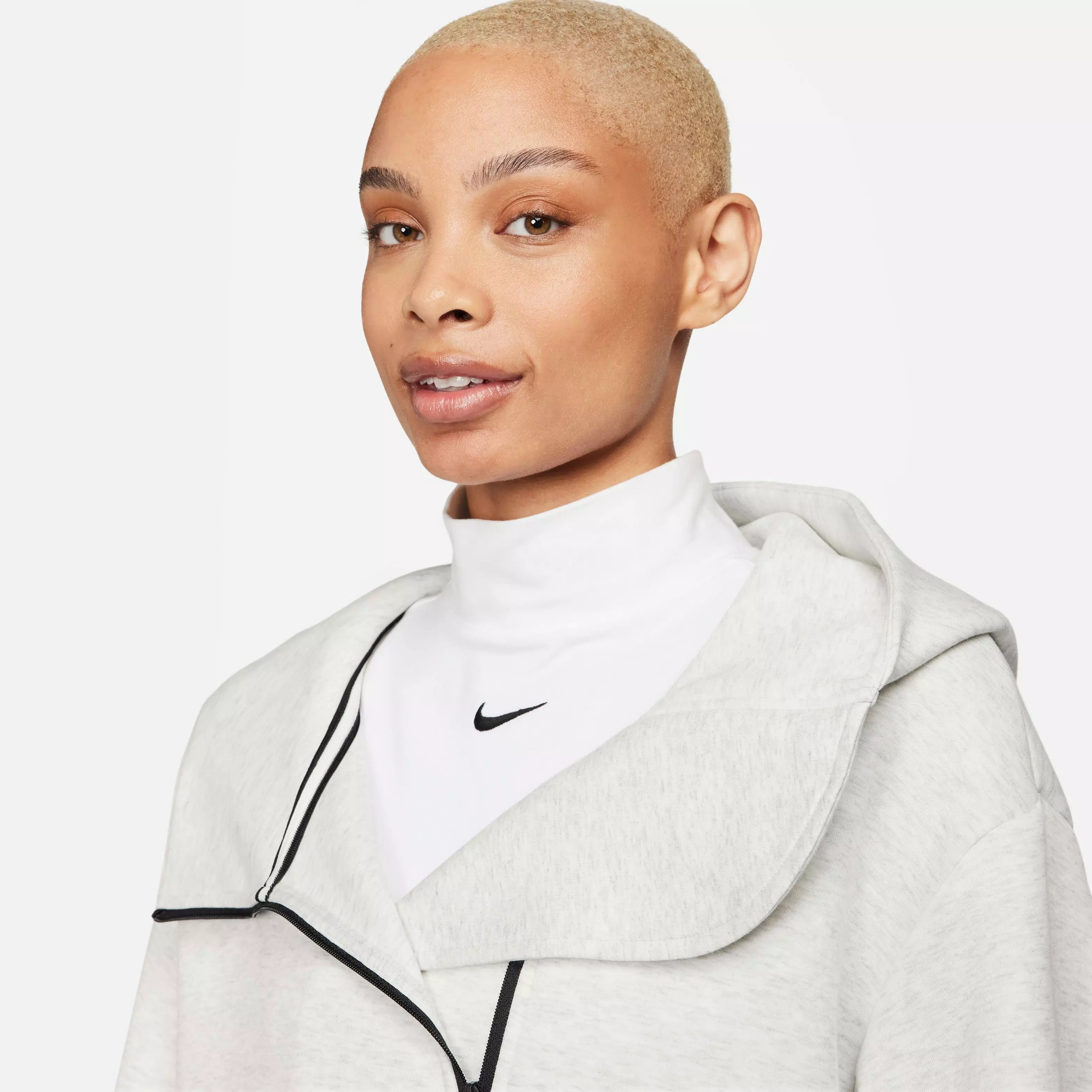 Nike Women's Sportswear Tech Fleece Loose Cape-Lt Grey - LT GREY