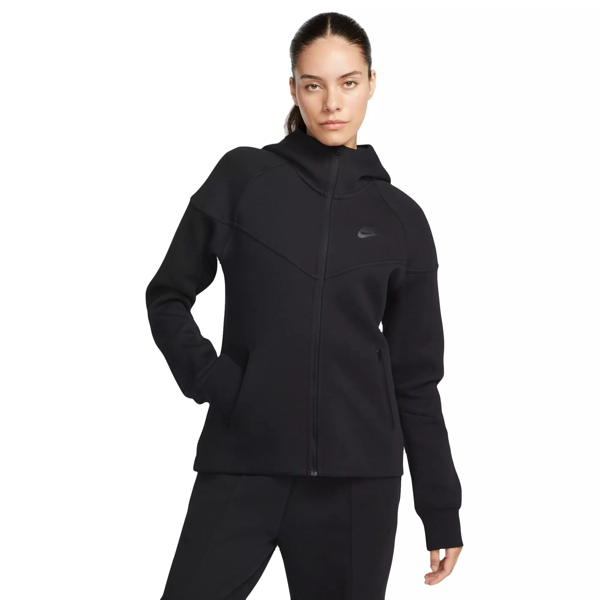 Nike Women's Sportswear Tech Fleece Windrunner Jacket-Black - Hibbett