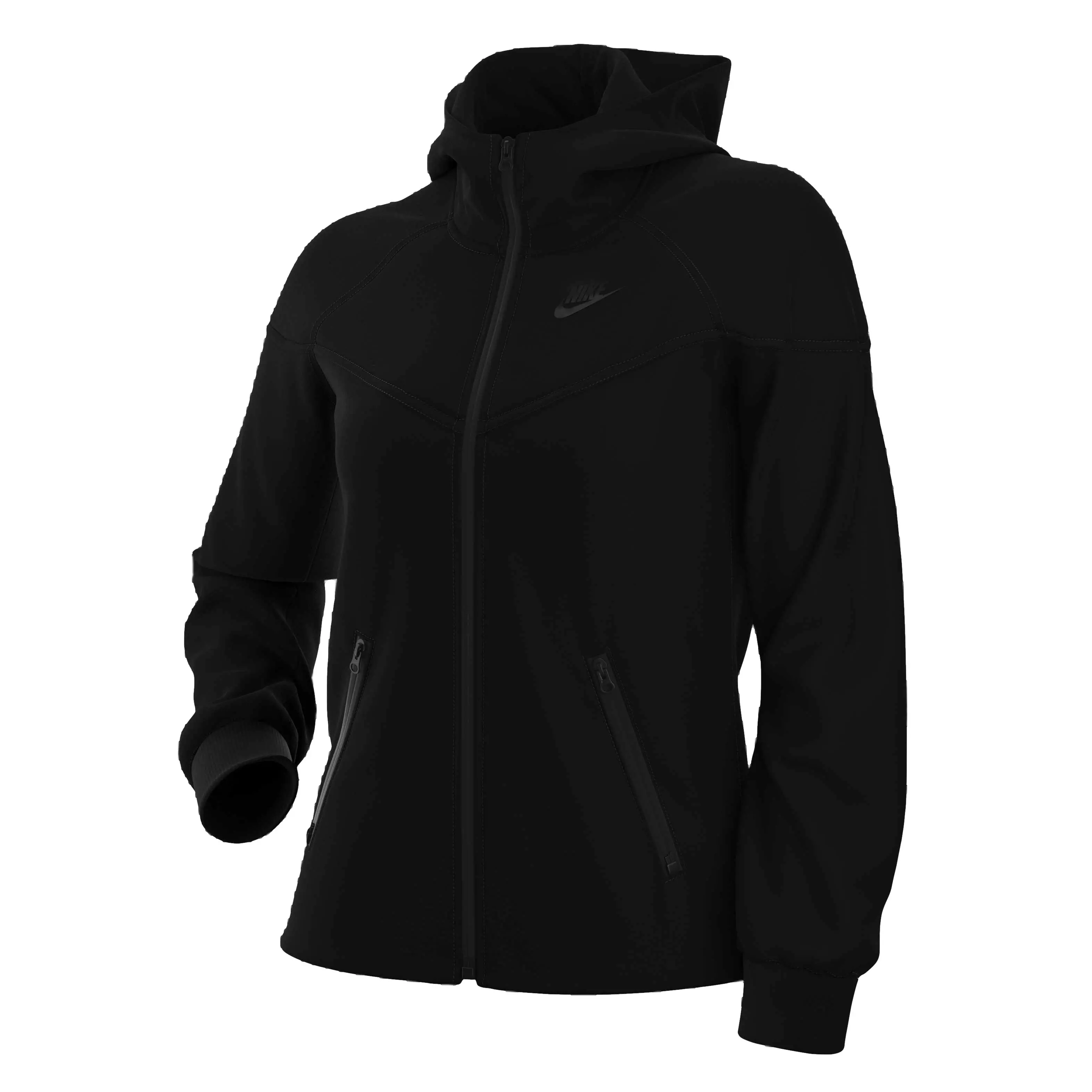 Nike Women's Sportswear Tech Fleece Windrunner Jacket-Black - BLACK