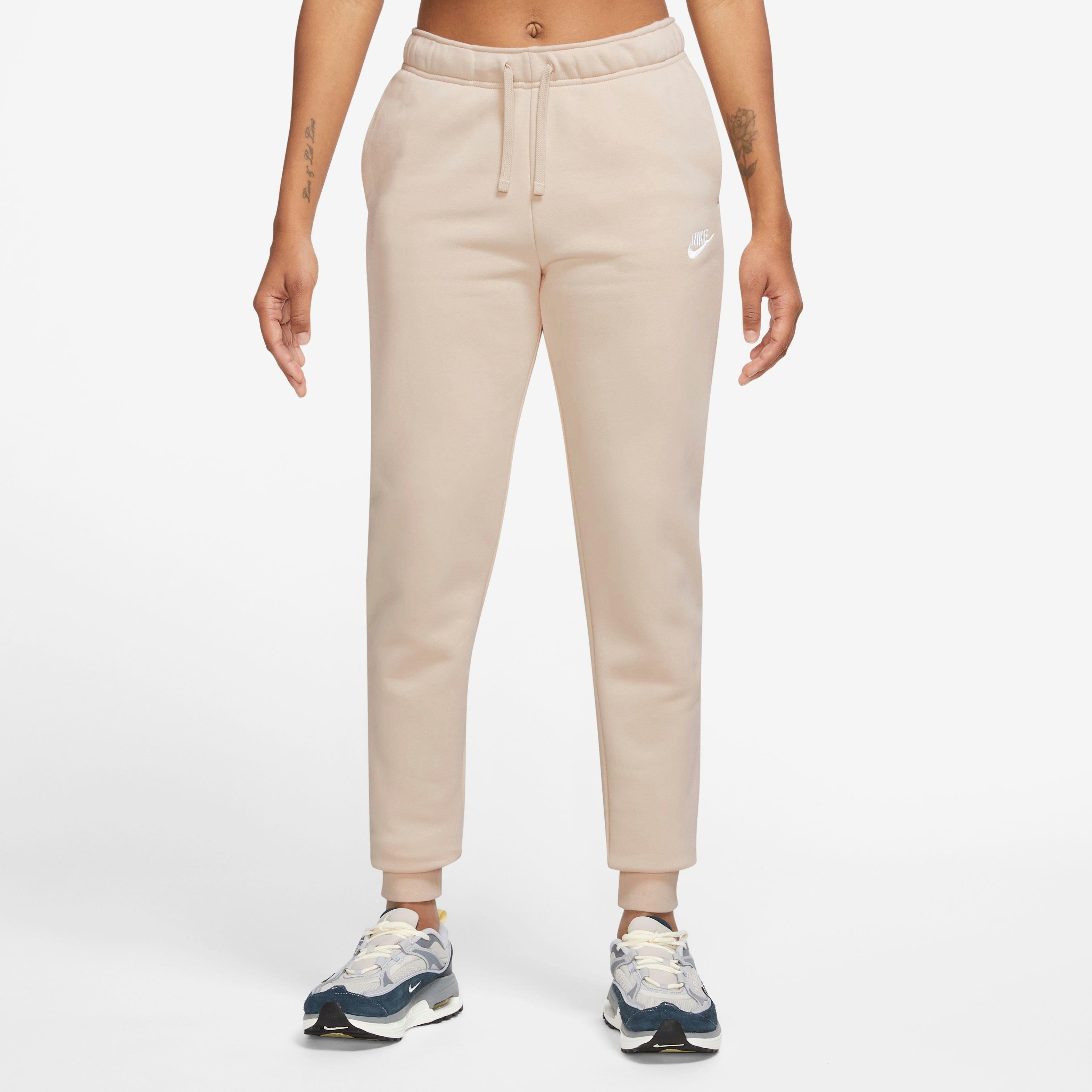 Nike Women's Sportswear Club Fleece Mid-Rise Joggers-Cream - Hibbett