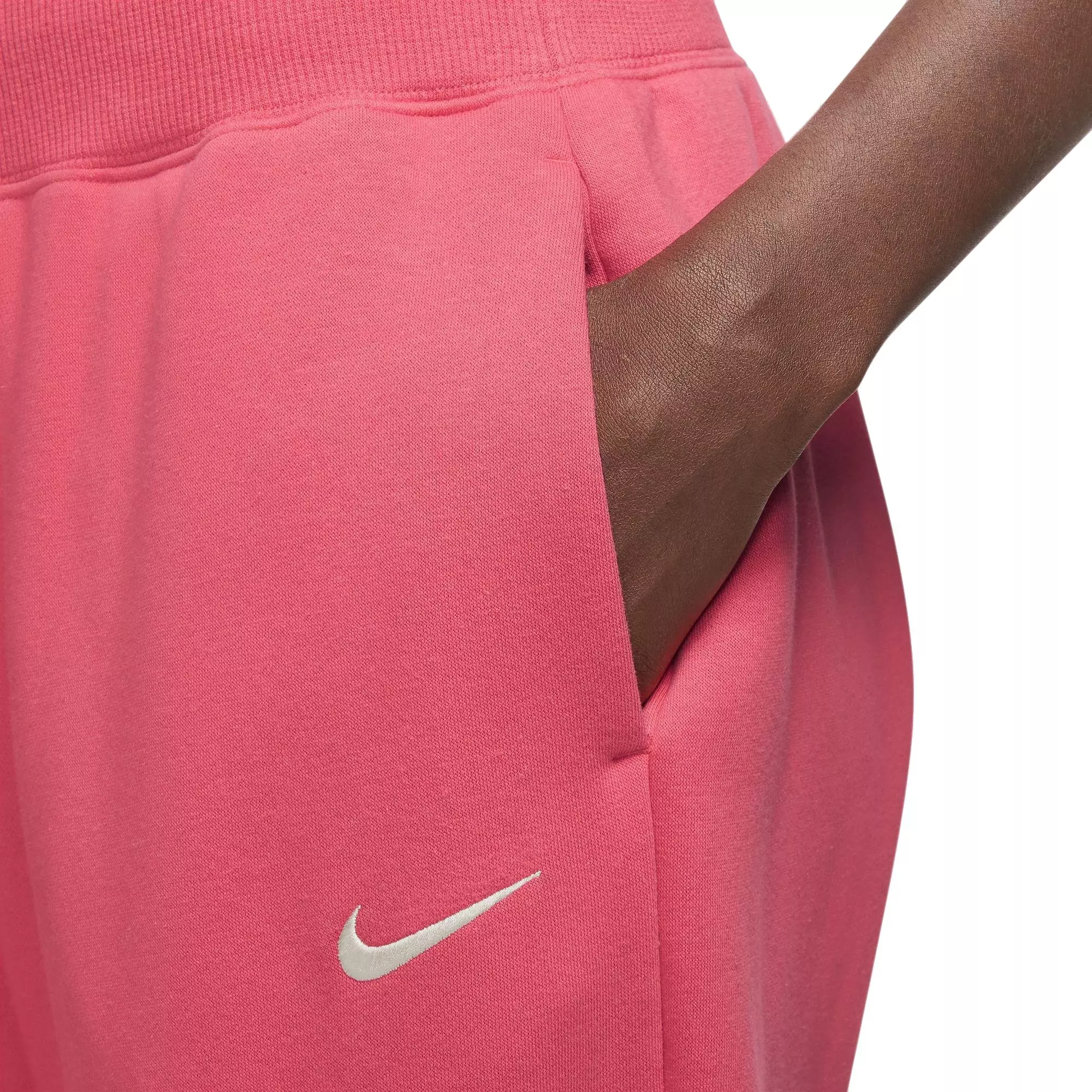 Nike Women's Sportswear Phoenix Fleece High-Rise Fleece Oversized Pants - Light Fusion Red - RED
