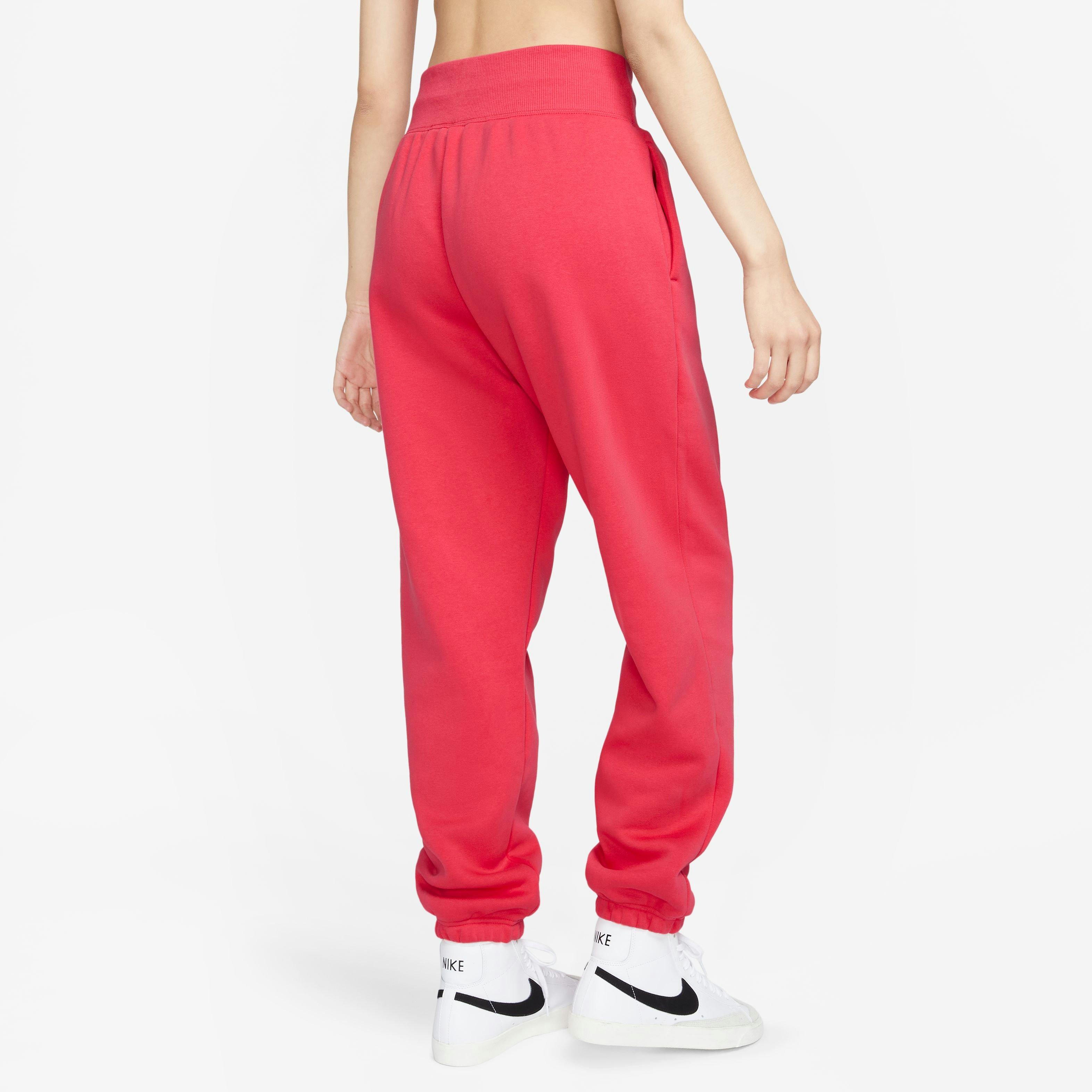 Nike Women's Sportswear Phoenix Fleece High-Rise Fleece Oversized Pants - Light Fusion Red - RED Thumbnail View 9