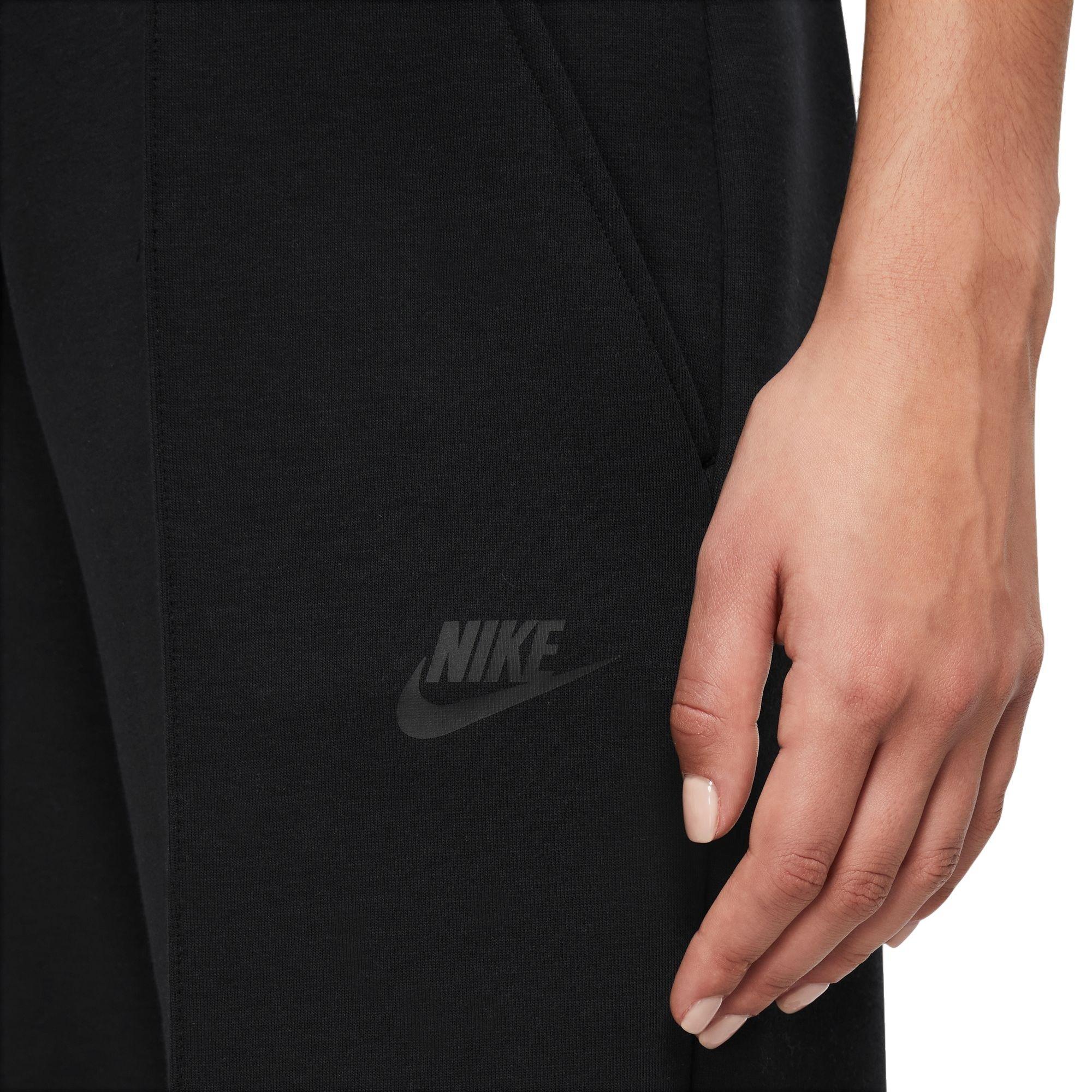 Nike Women's Sportswear Tech Fleece Mid-Rise Joggers-Black - BLACK Thumbnail View 3