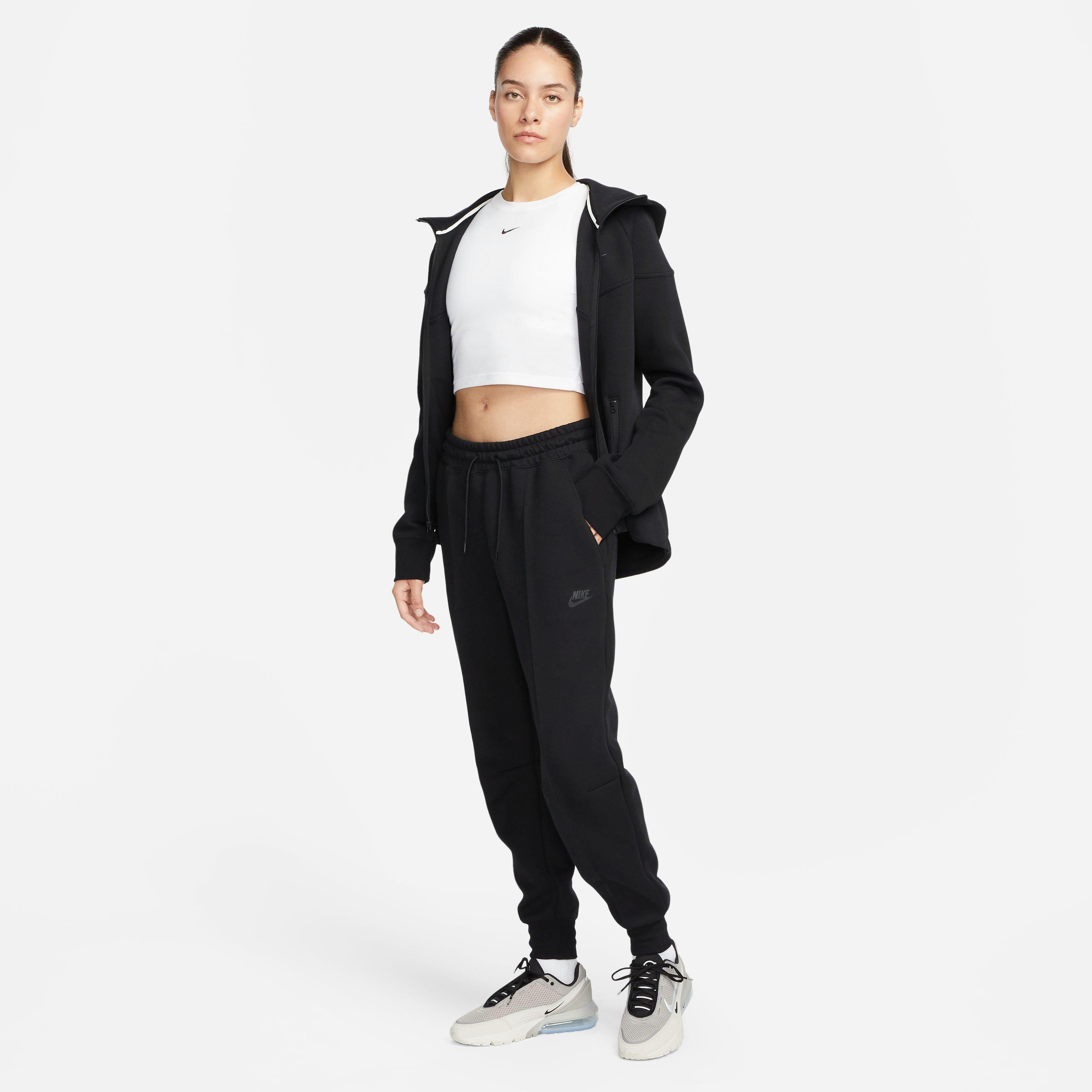 Nike Women's Sportswear Tech Fleece Mid-Rise Joggers-Black - Hibbett