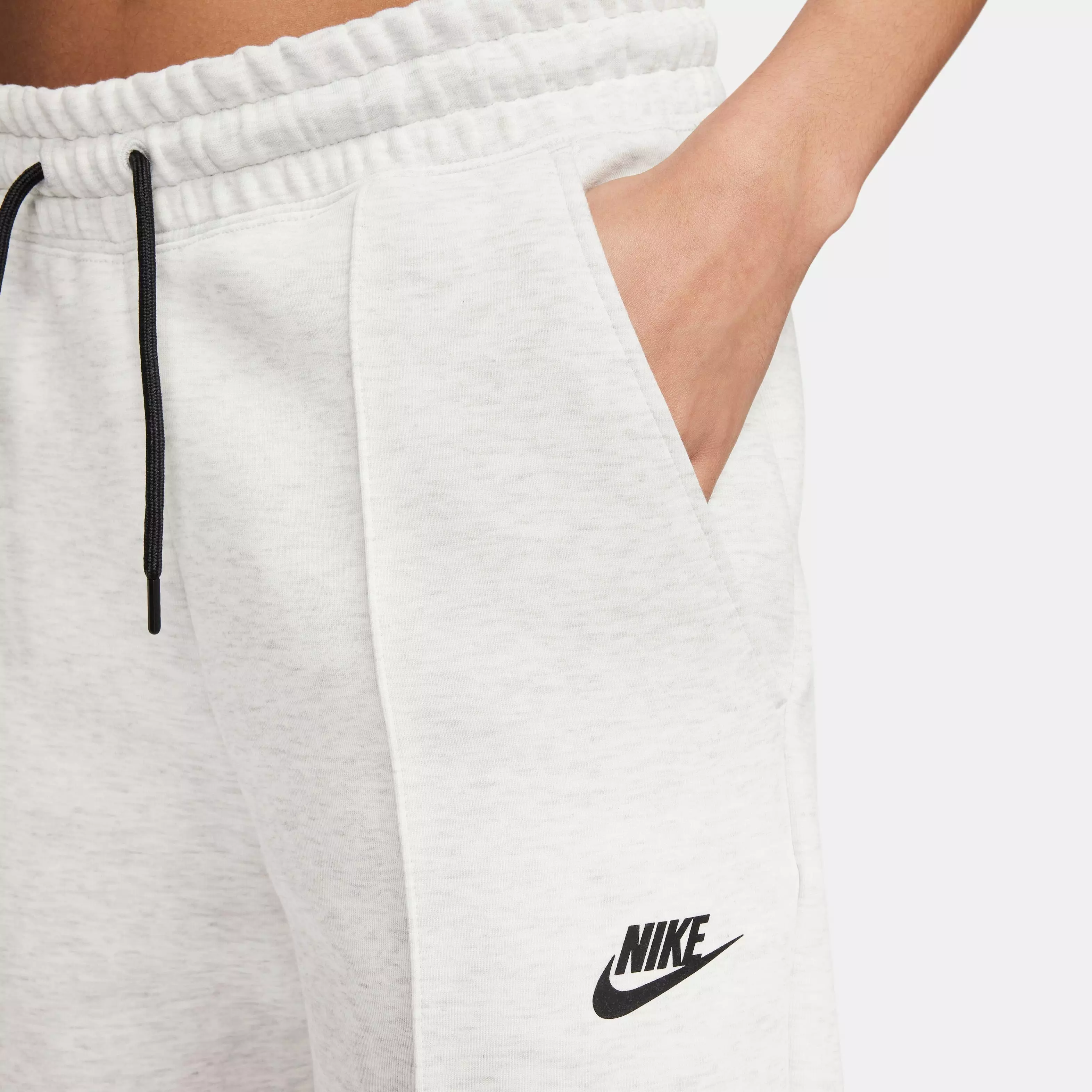 Nike Women's Sportswear Tech Fleece Mid-Rise Joggers-Lt Grey - LT GREY