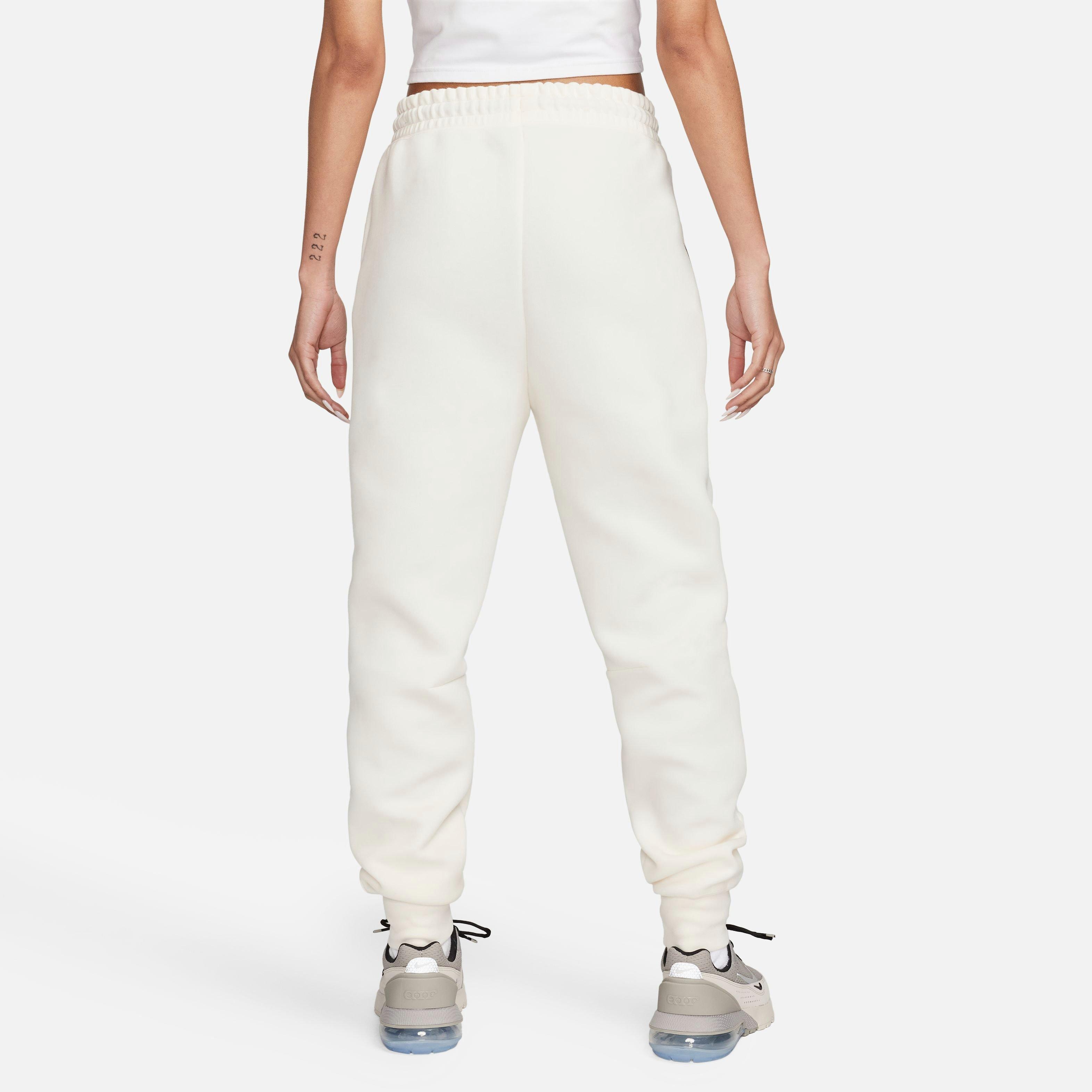 Nike Women's Sportswear Tech Fleece Mid-Rise Joggers-Ivory - IVORY Thumbnail View 5