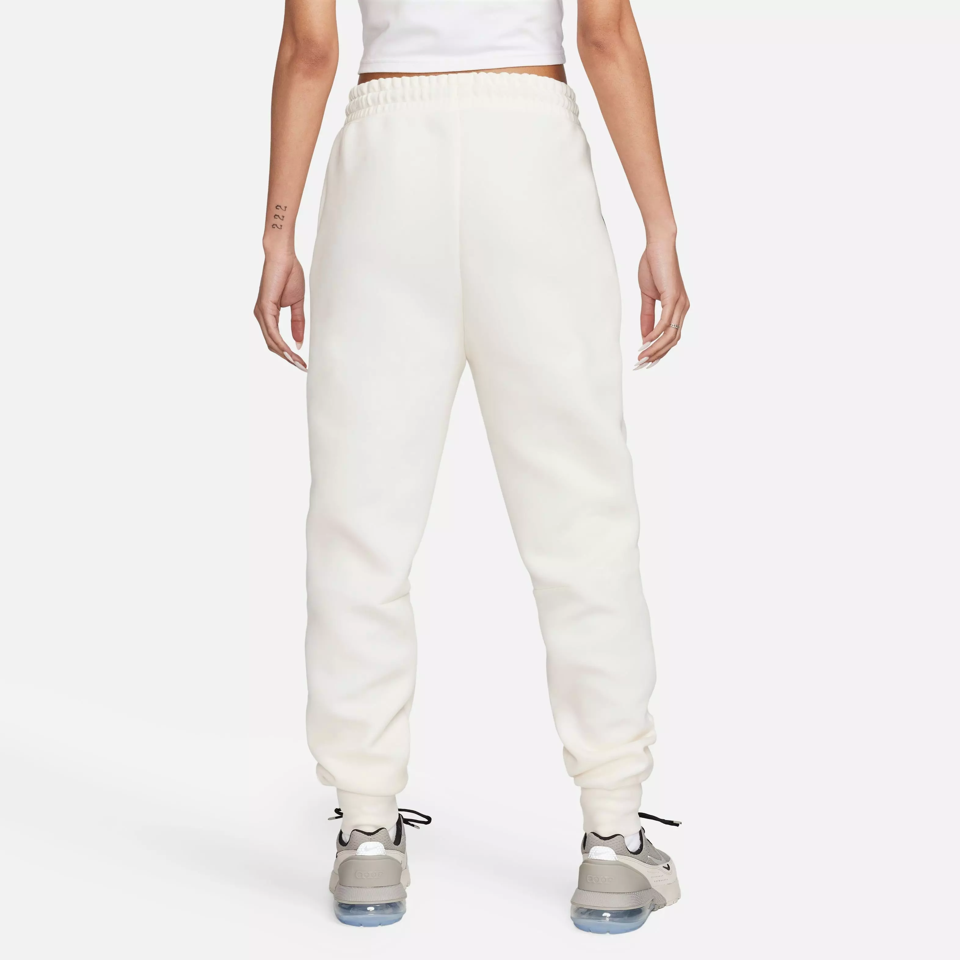 Nike Women's Sportswear Tech Fleece Mid-Rise Joggers-Ivory - IVORY