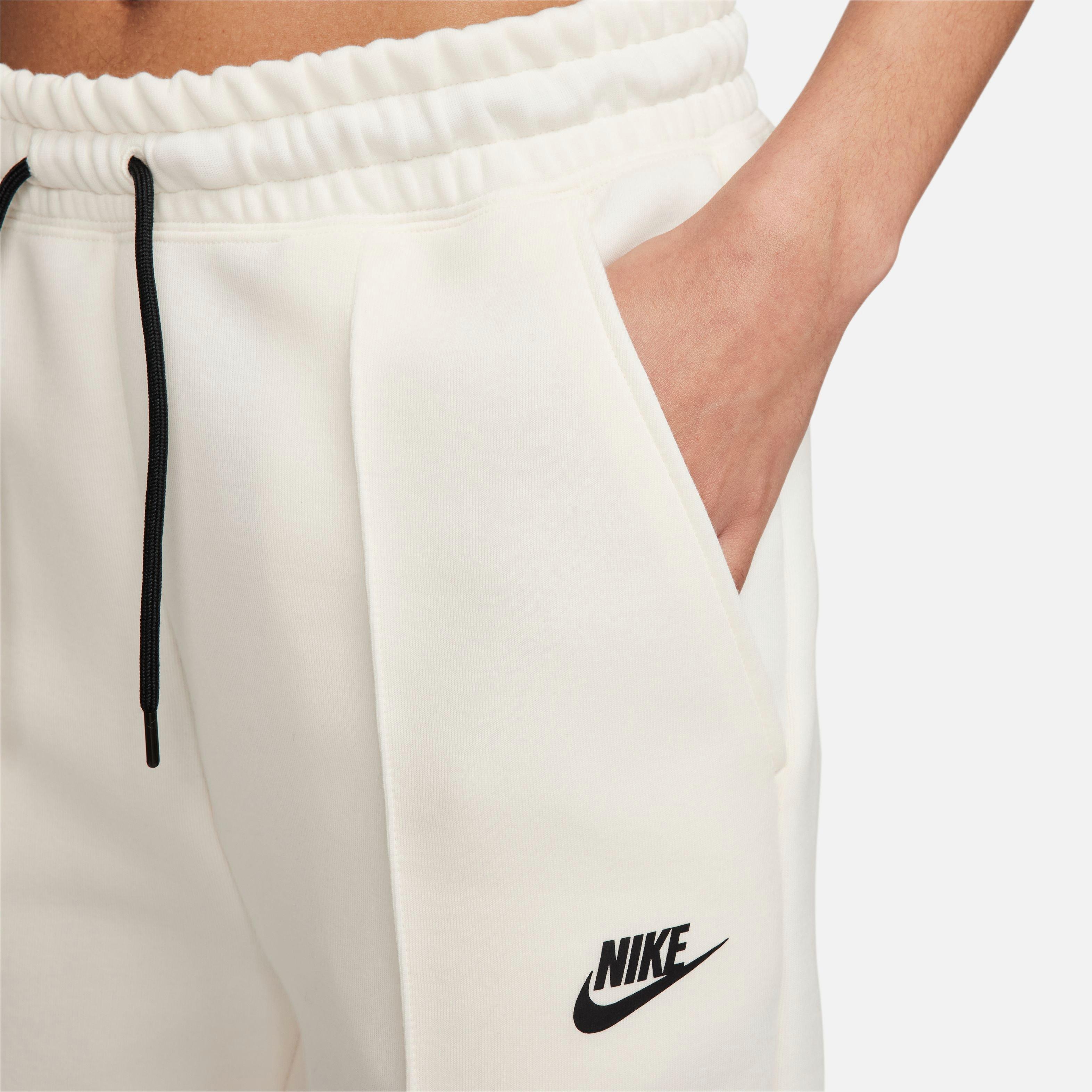 Nike Women's Sportswear Tech Fleece Mid-Rise Joggers-Ivory - IVORY Thumbnail View 11