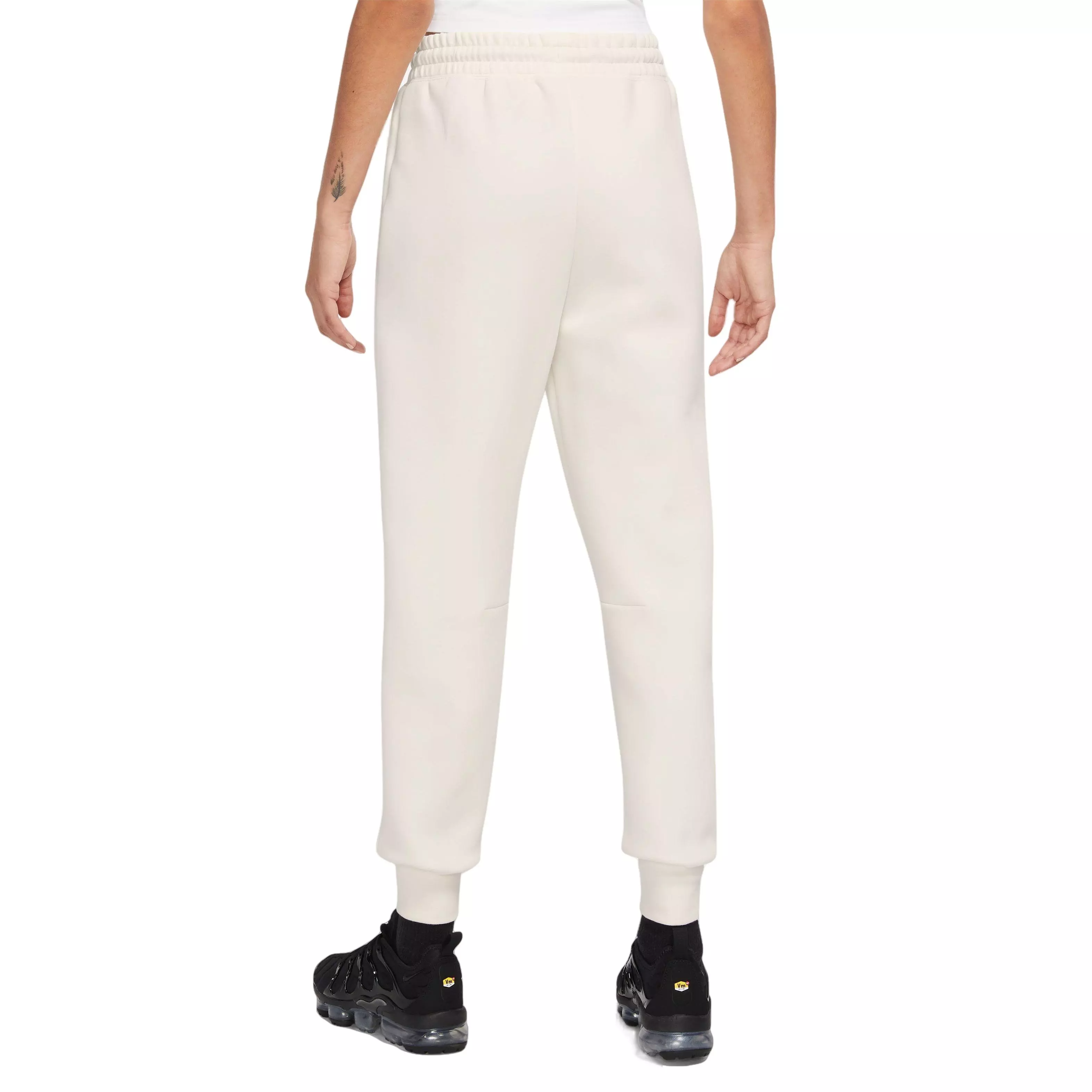 Nike Women's Sportswear Tech Fleece Mid-Rise Joggers-Ivory - IVORY