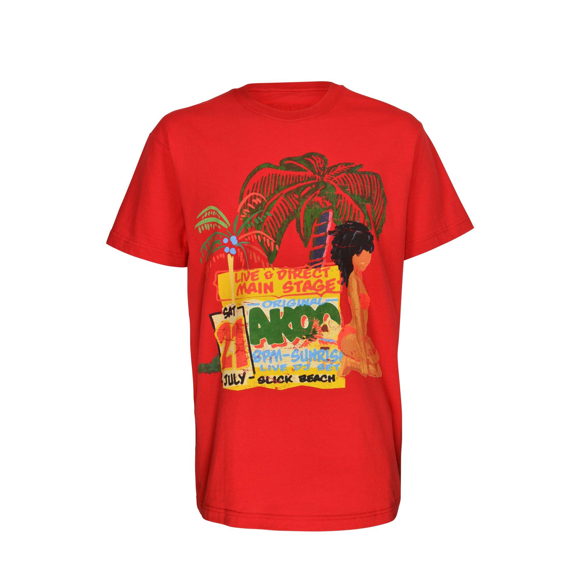 AKOO Men's Beach Bae Tee - Red - RED