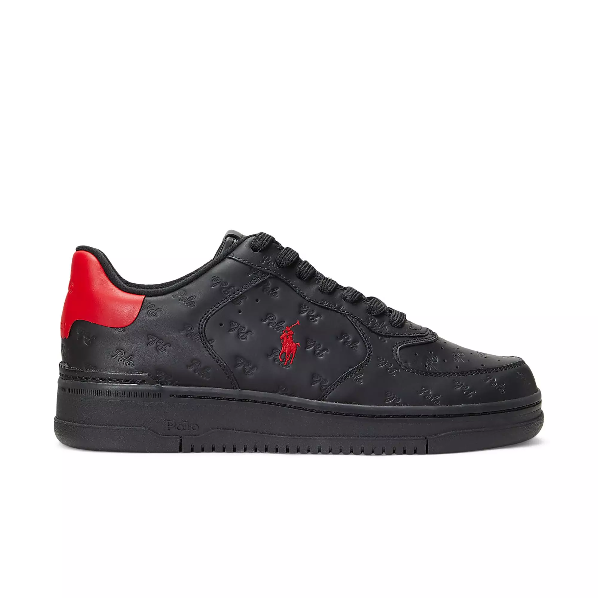 Polo Ralph Lauren Masters Court Emboss "Black/Red" Men's Shoe - BLACK/RED