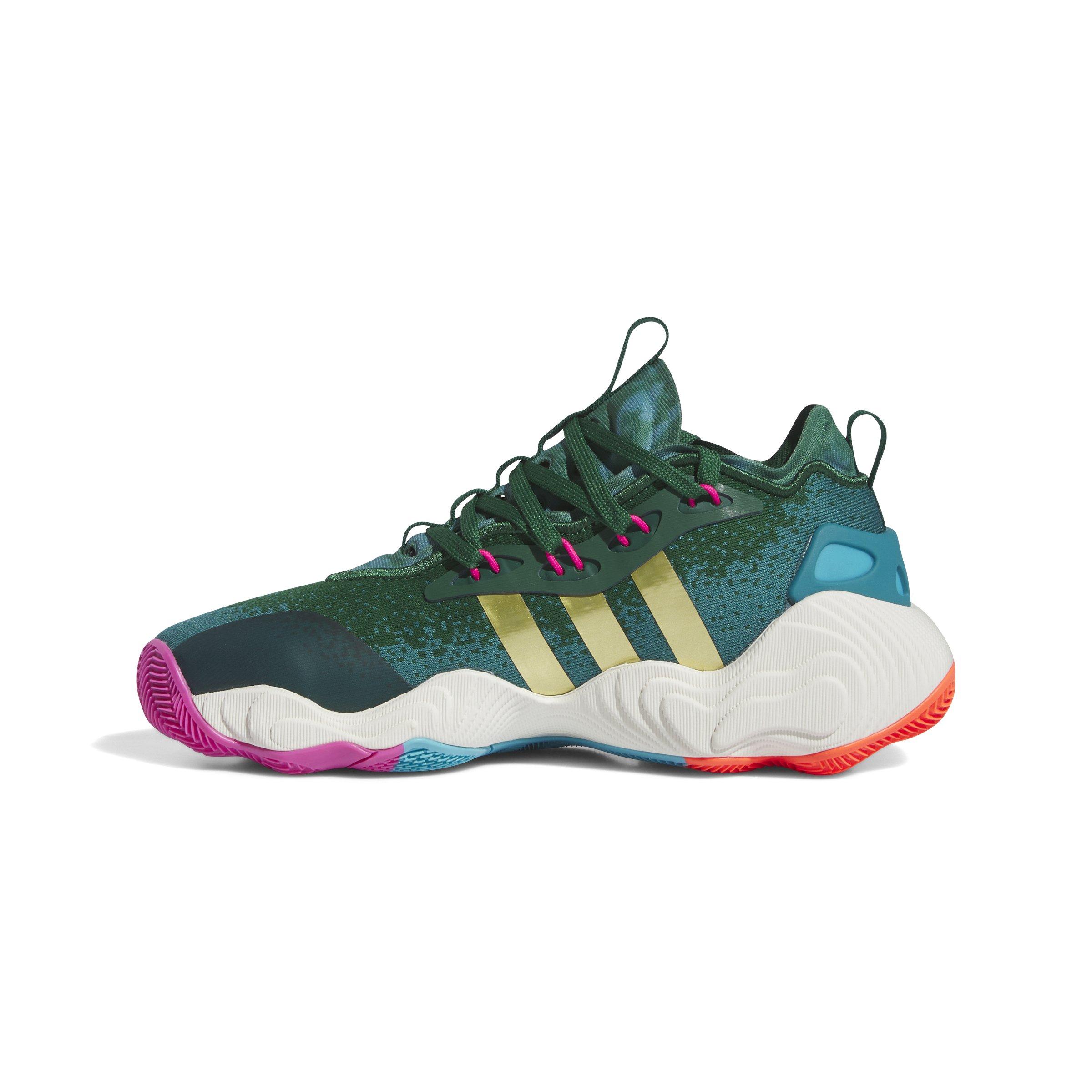 adidas Trae Young 3 Grade School Kids' "Dark Green/Gold Metallic/Black" Basketball Shoe