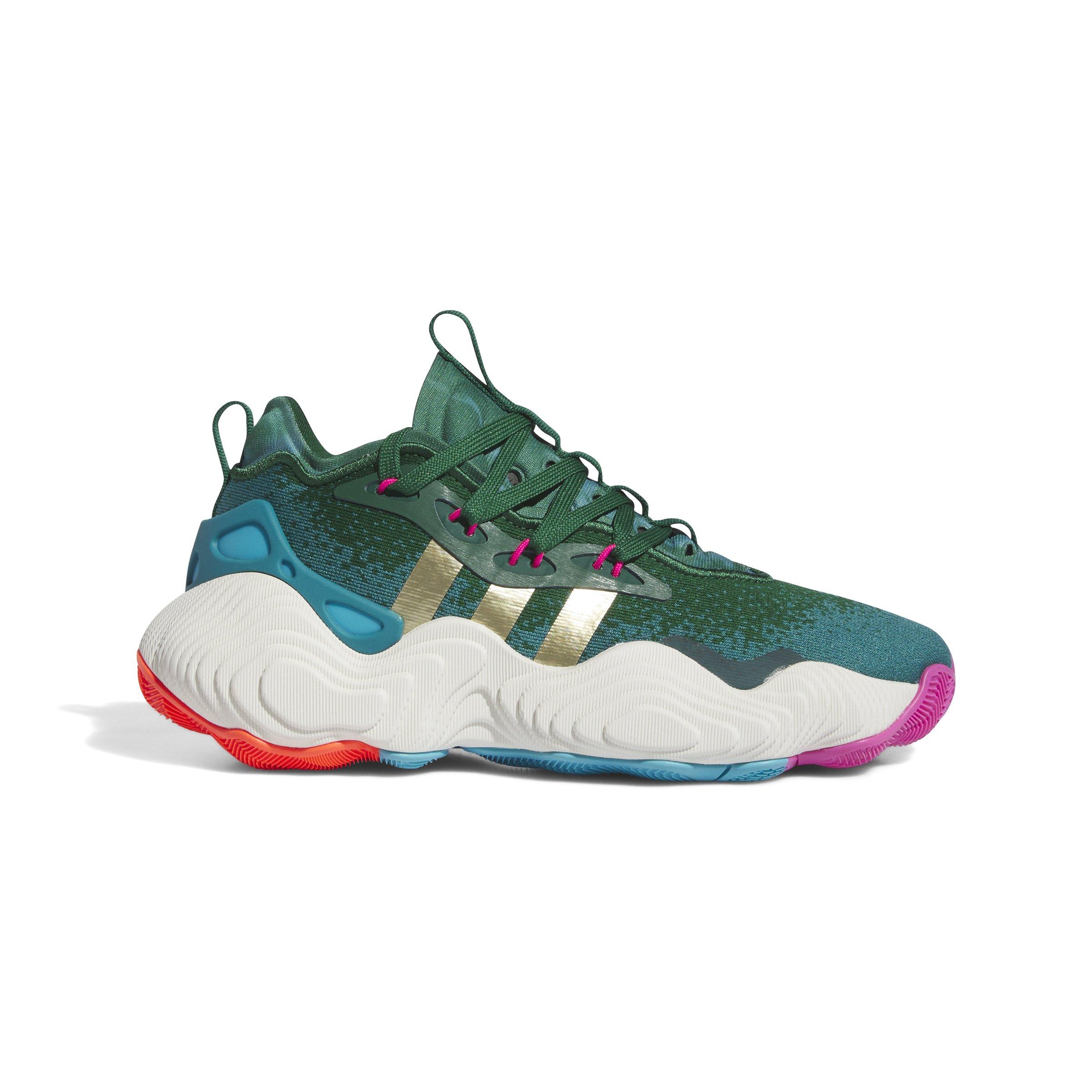 adidas Trae Young 3 Grade School Kids' "Dark Green/Gold Metallic/Black" Basketball Shoe
